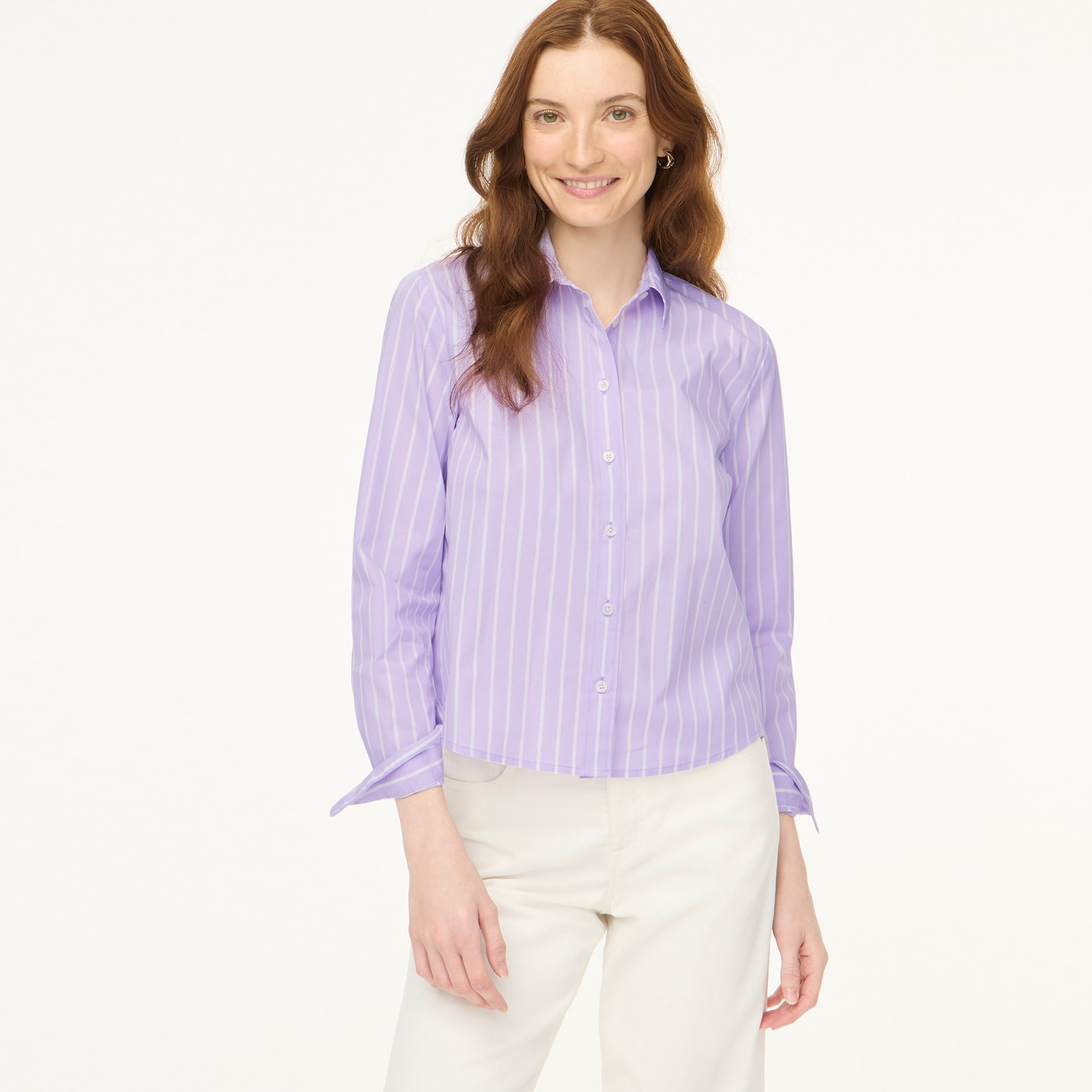 Striped modern button-up shirt