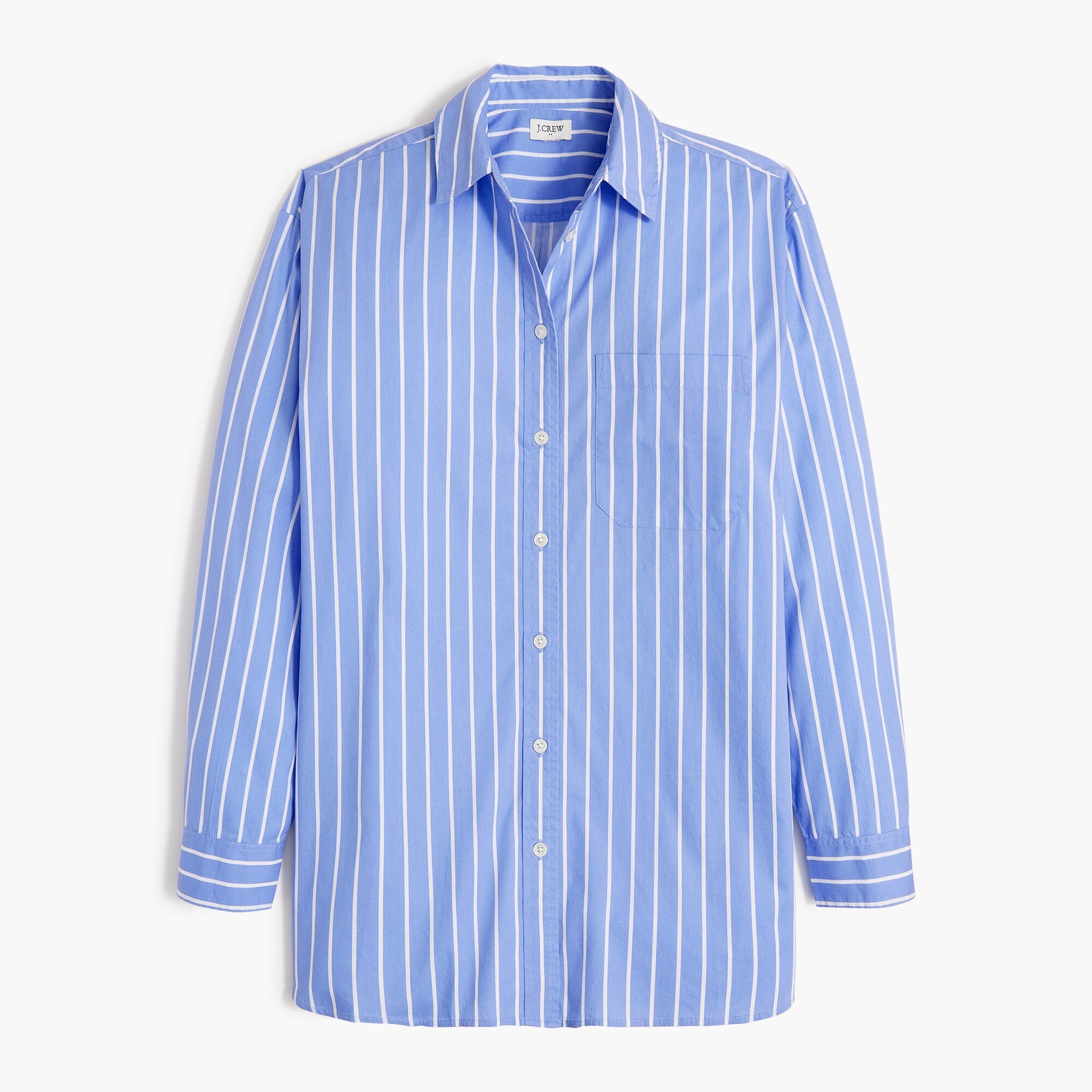 striped oversized button-up shirt for women