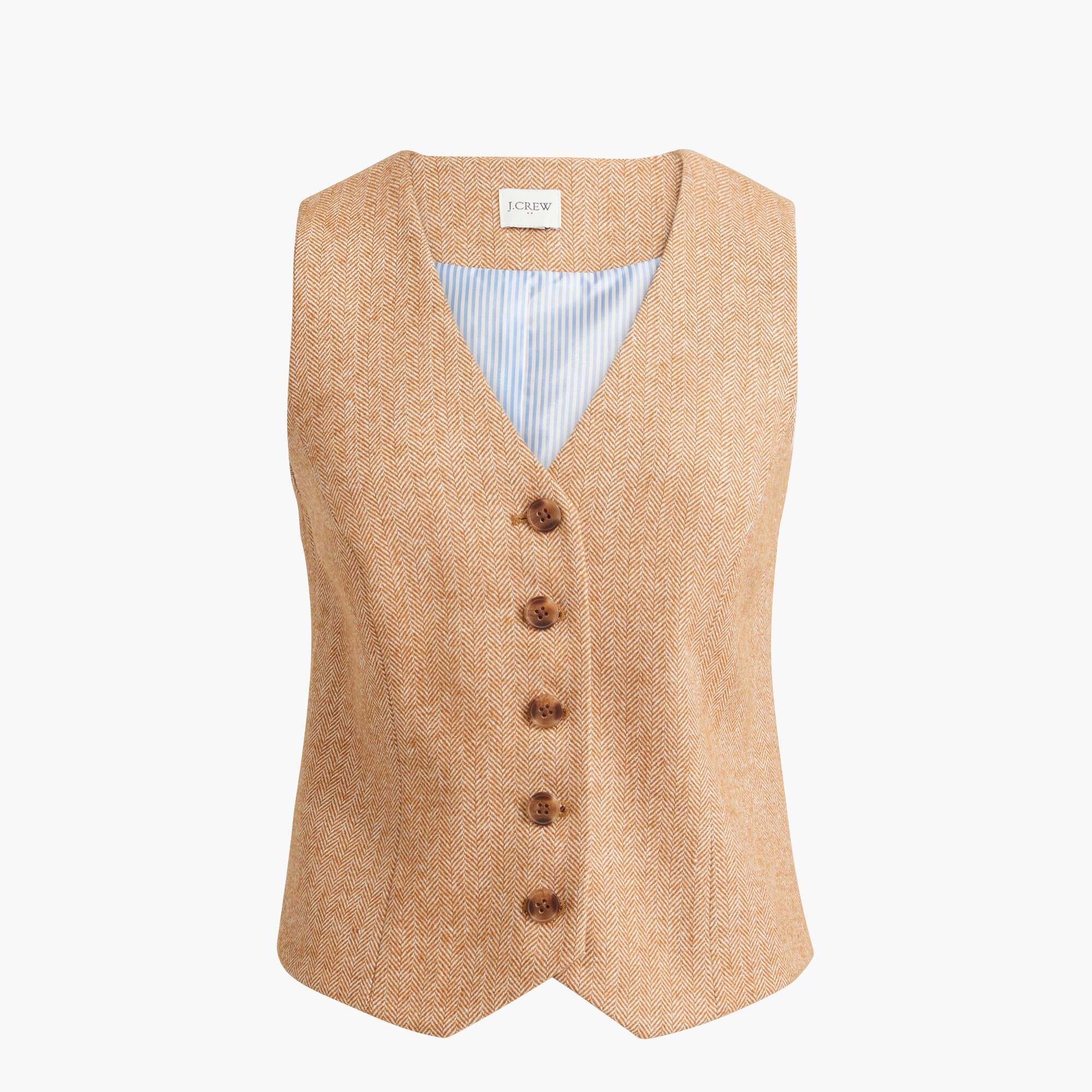 Herringbone button-front vest