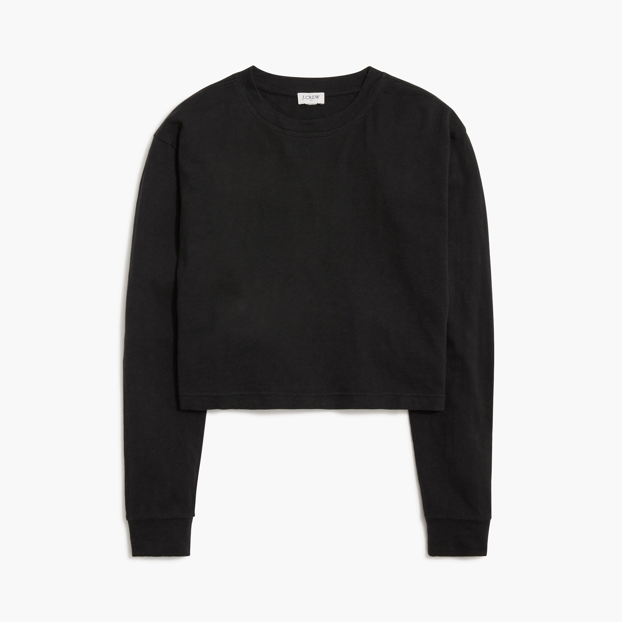 Long-sleeve cropped crewneck tee