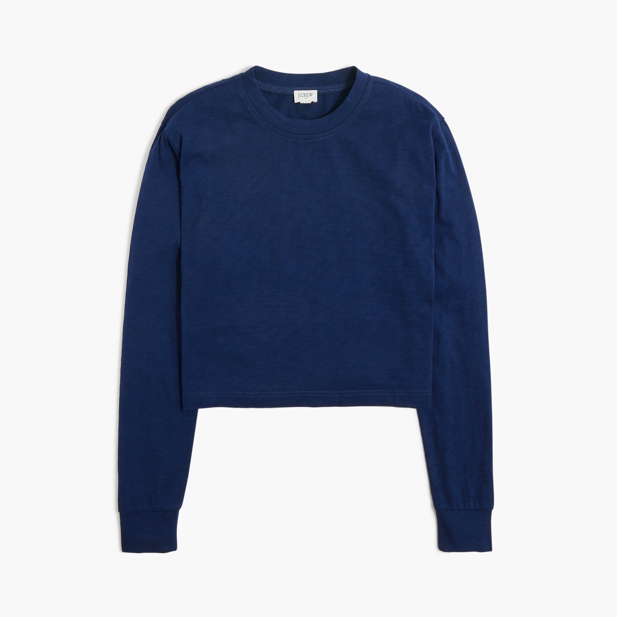 Long-sleeve cropped crewneck tee