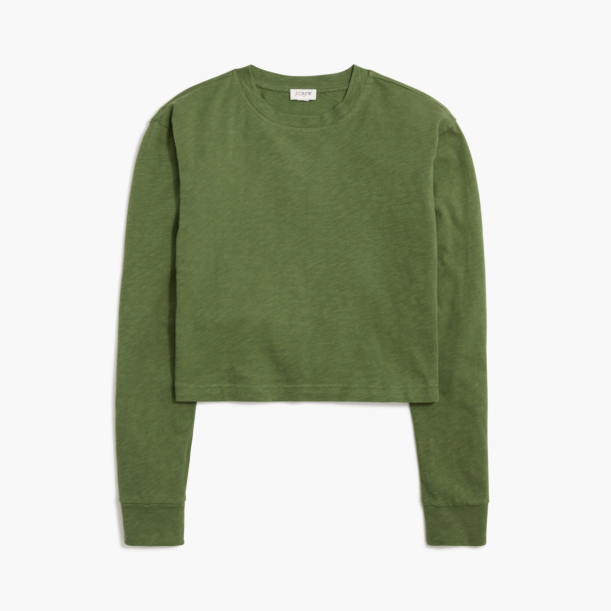 Long-sleeve cropped crewneck tee