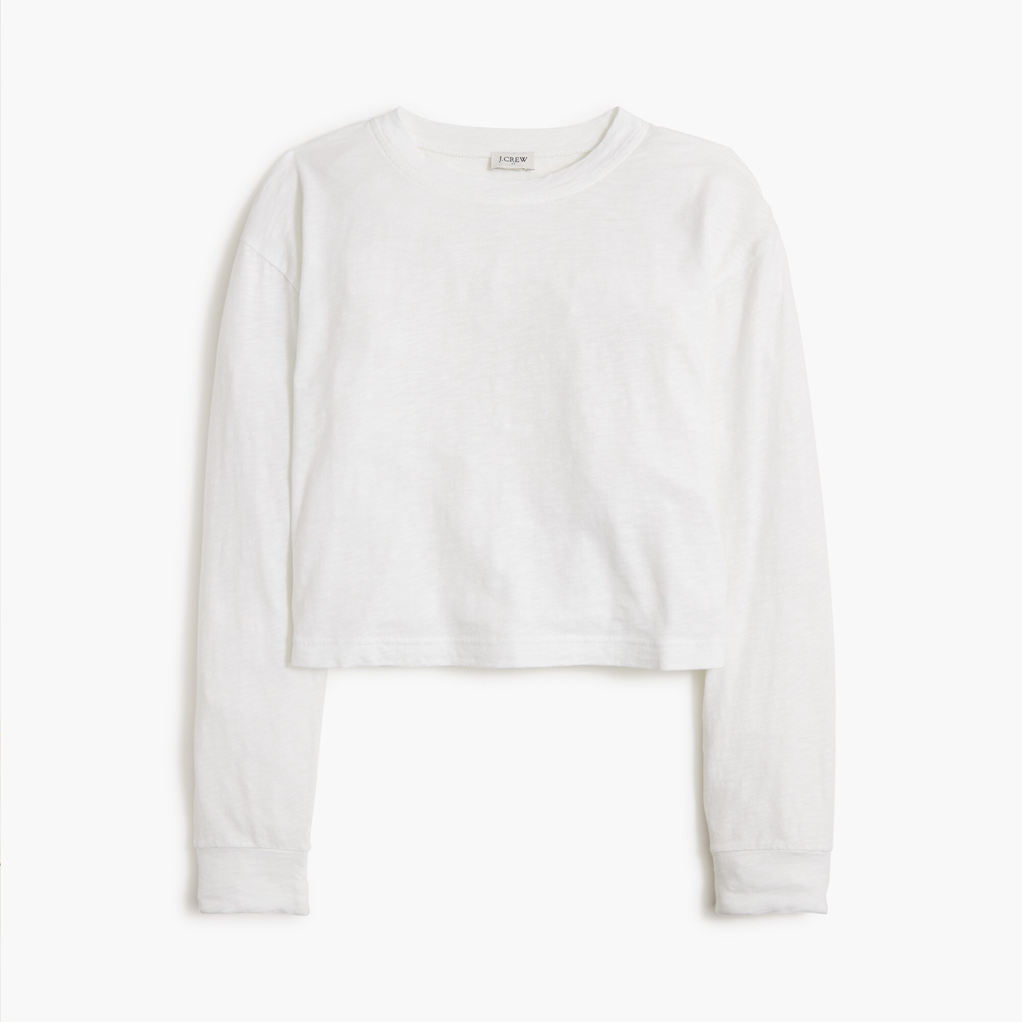 Long-sleeve cropped crewneck tee