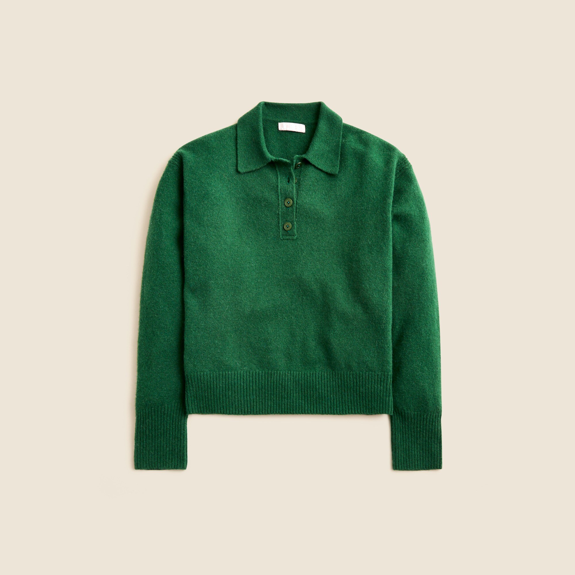  Long-sleeve sweater-polo in Supersoft yarn