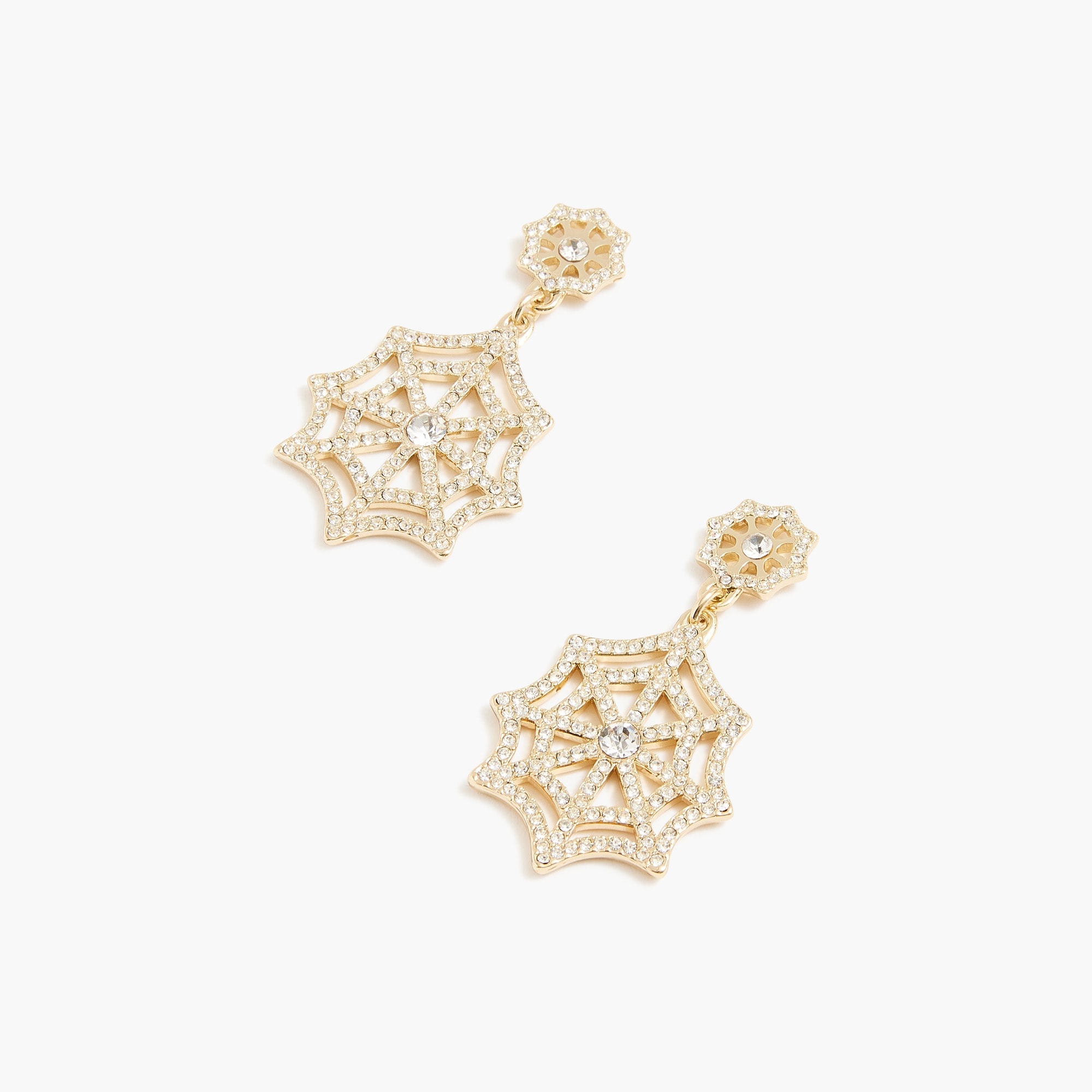 pav&eacute; spiderweb statement earrings for women