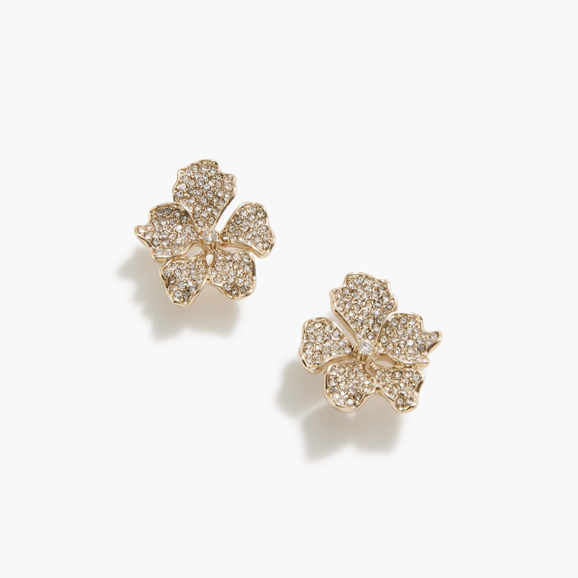 crystal flower statement earrings for women