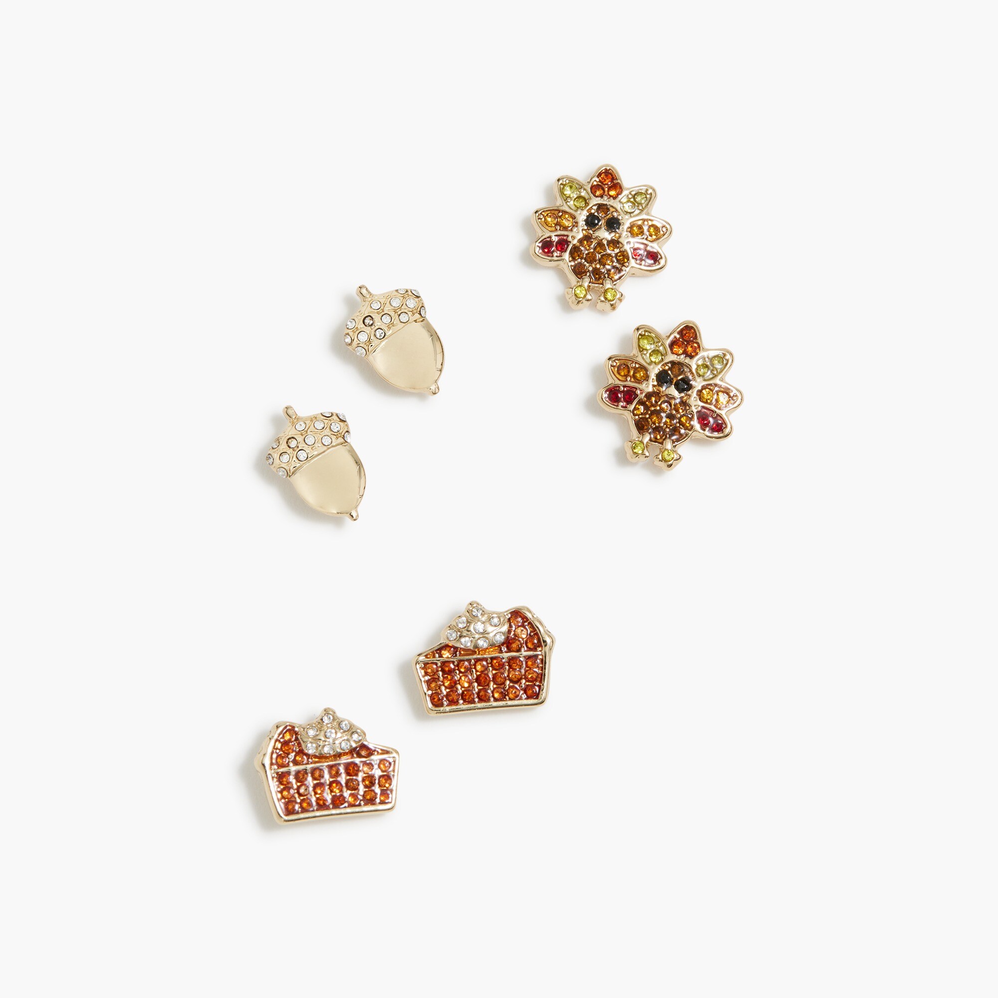 thanksgiving stud earrings set-of-three for women