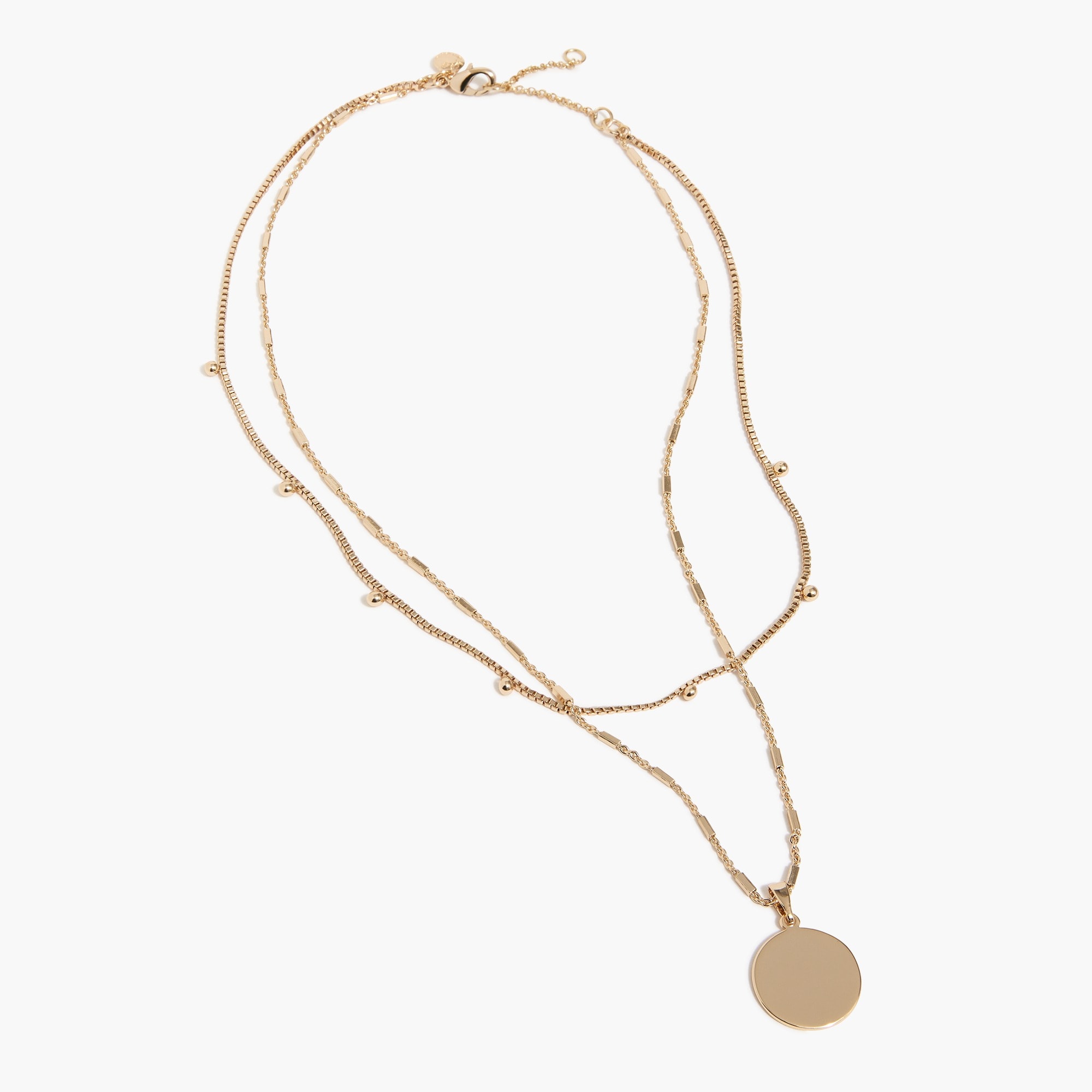 Double-layer coin necklace
