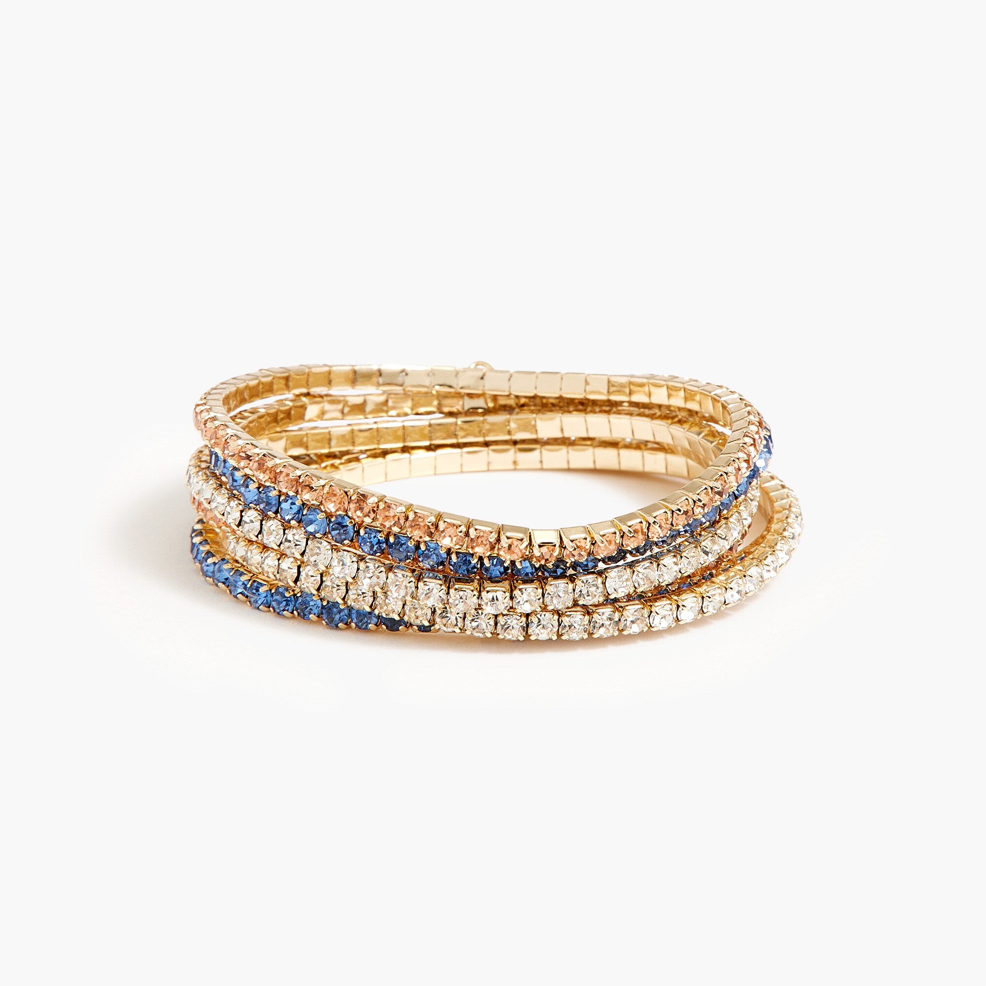 Crystal stretch bracelets set-of-five