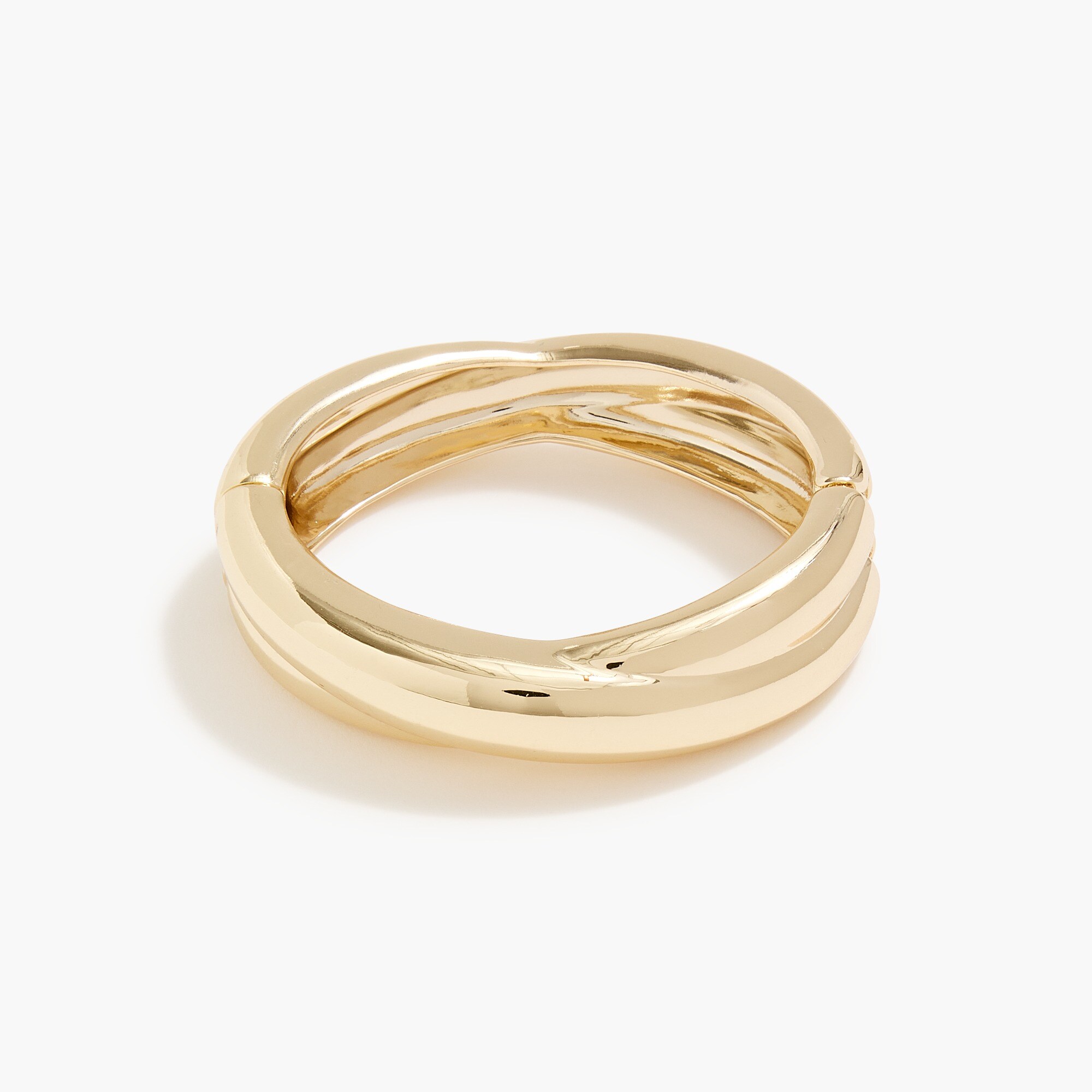 Gold crossed bangle bracelet