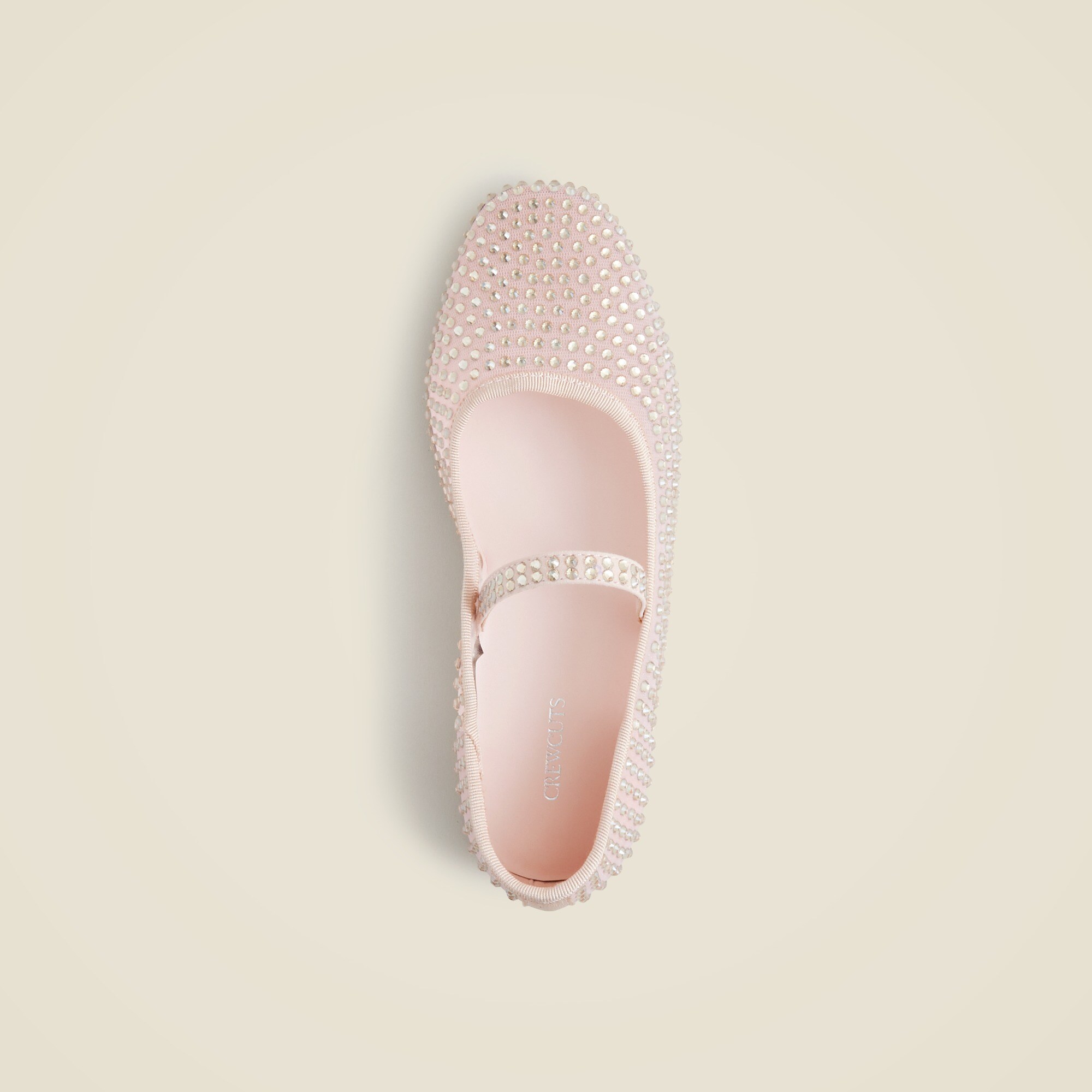 Girls crystal-embellished ballet flats in mesh