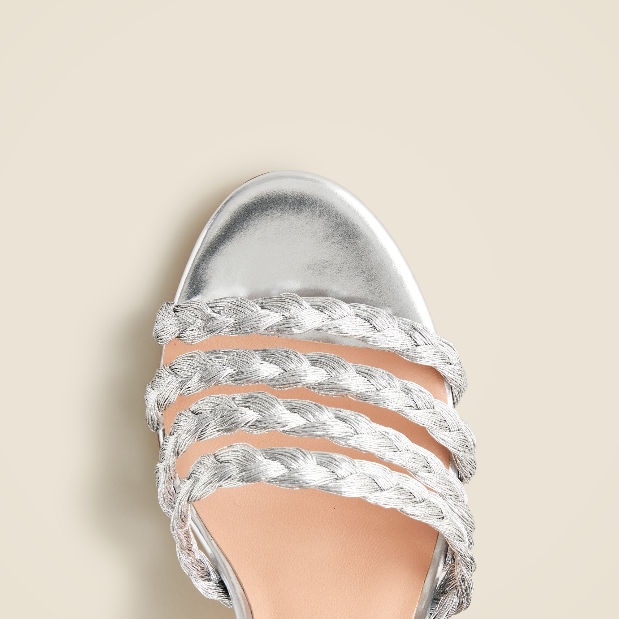 Maryam Nassir Zadeh X J.Crew braided block-heel sandals in metallic