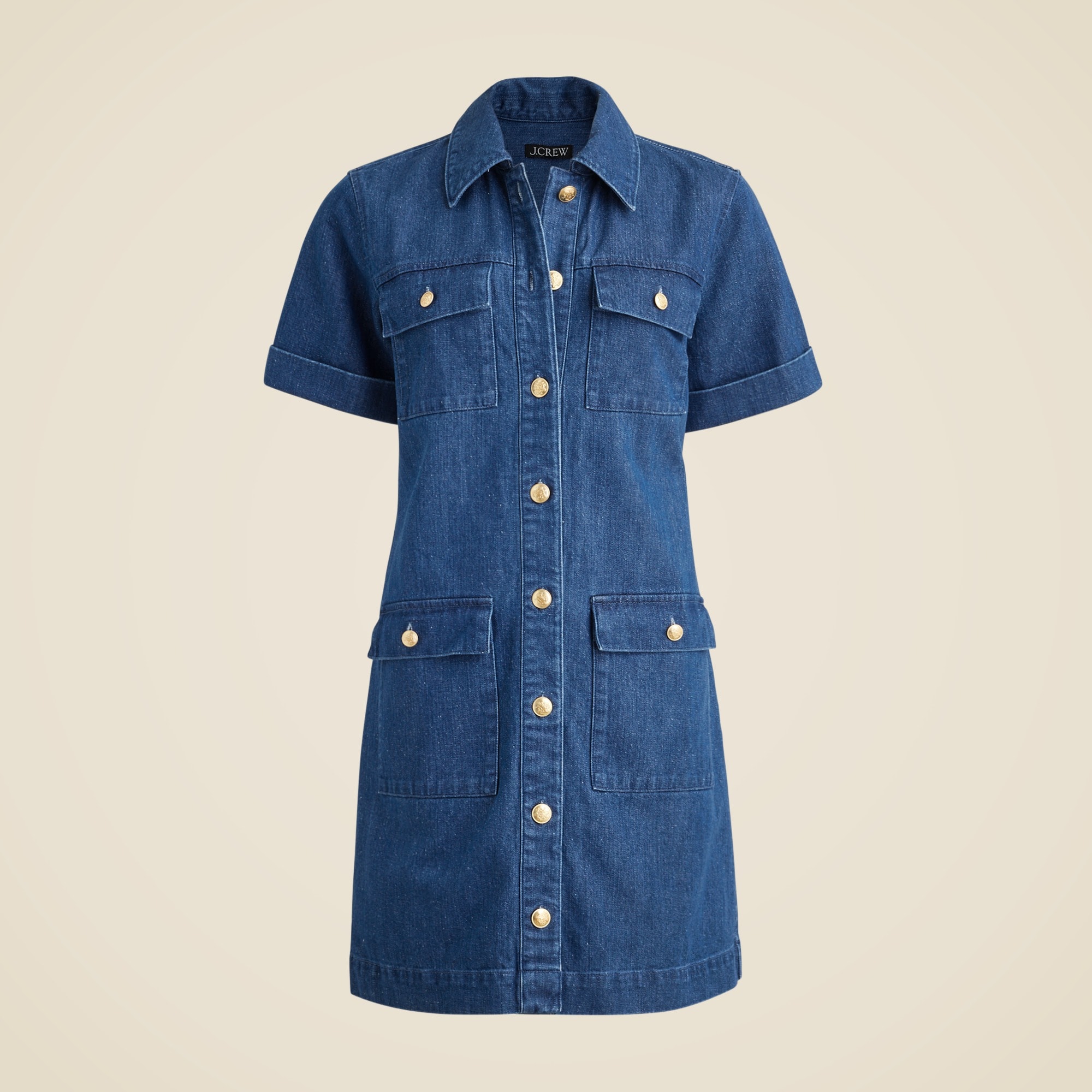 Utility pocket dress in denim