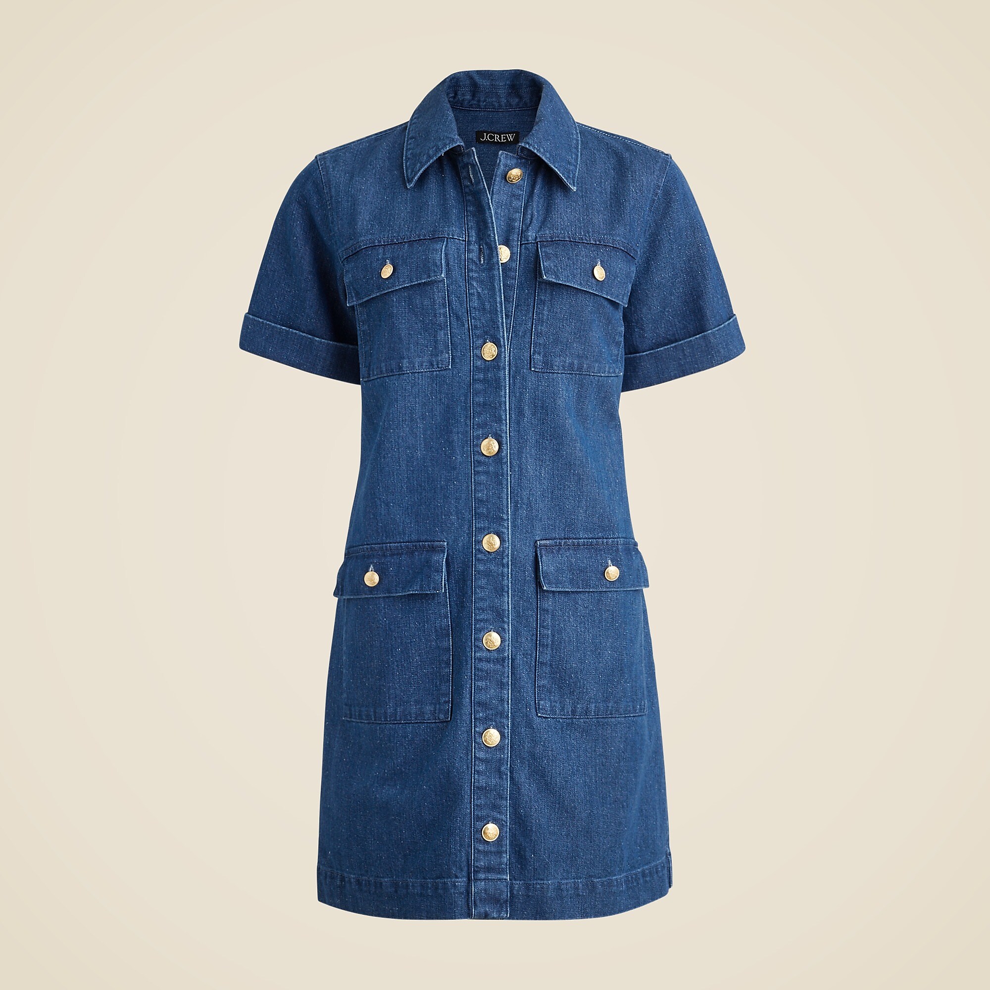 Utility pocket dress in denim