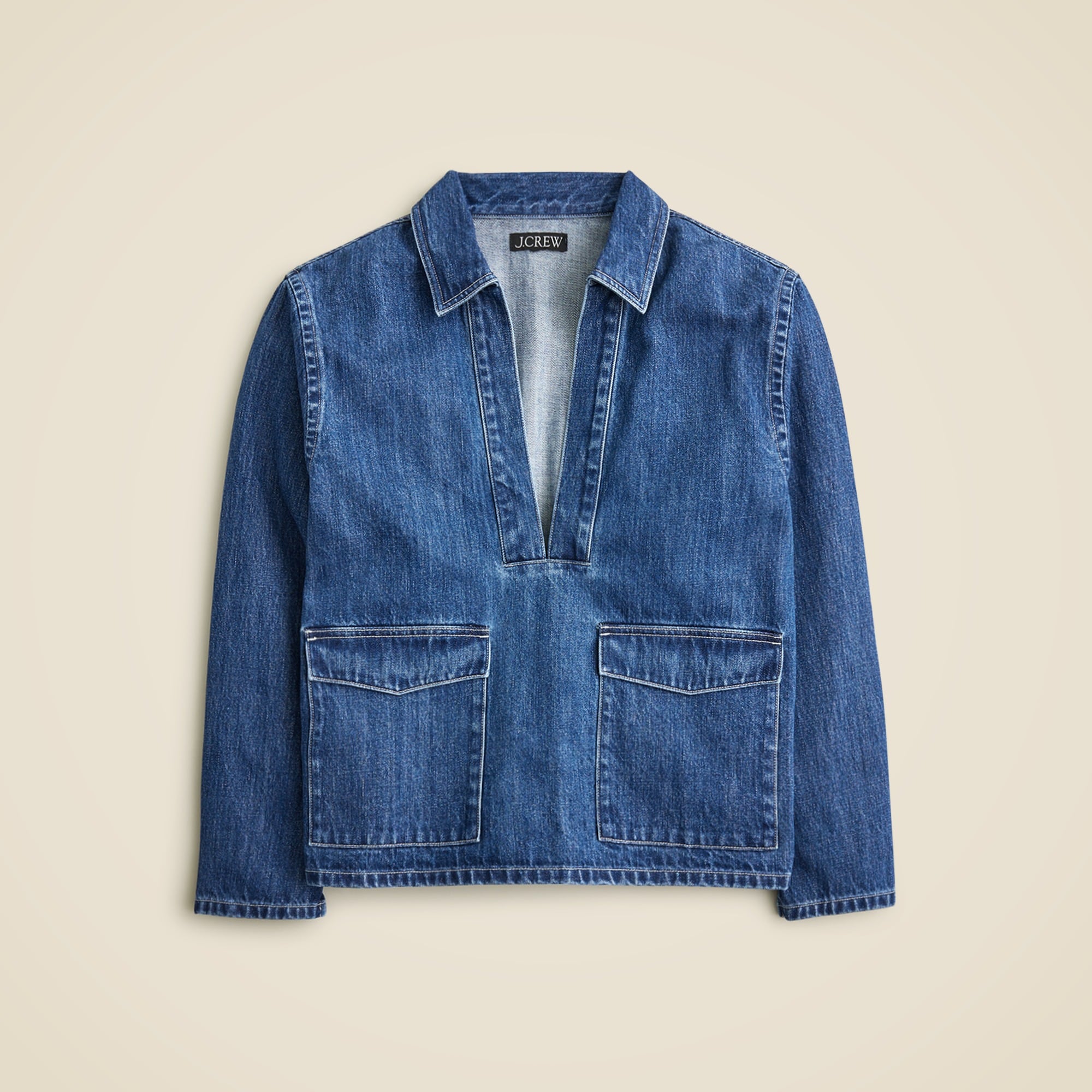 Denim popover shirt
