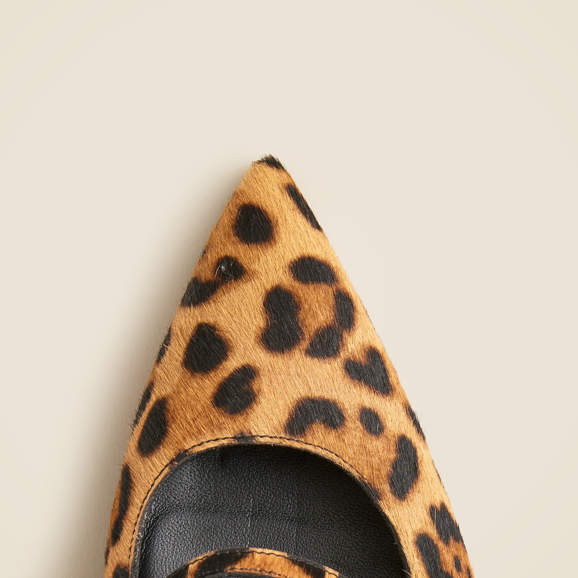 Made-in-Italy Colette buckle slingback pumps in leopard-print calf hair