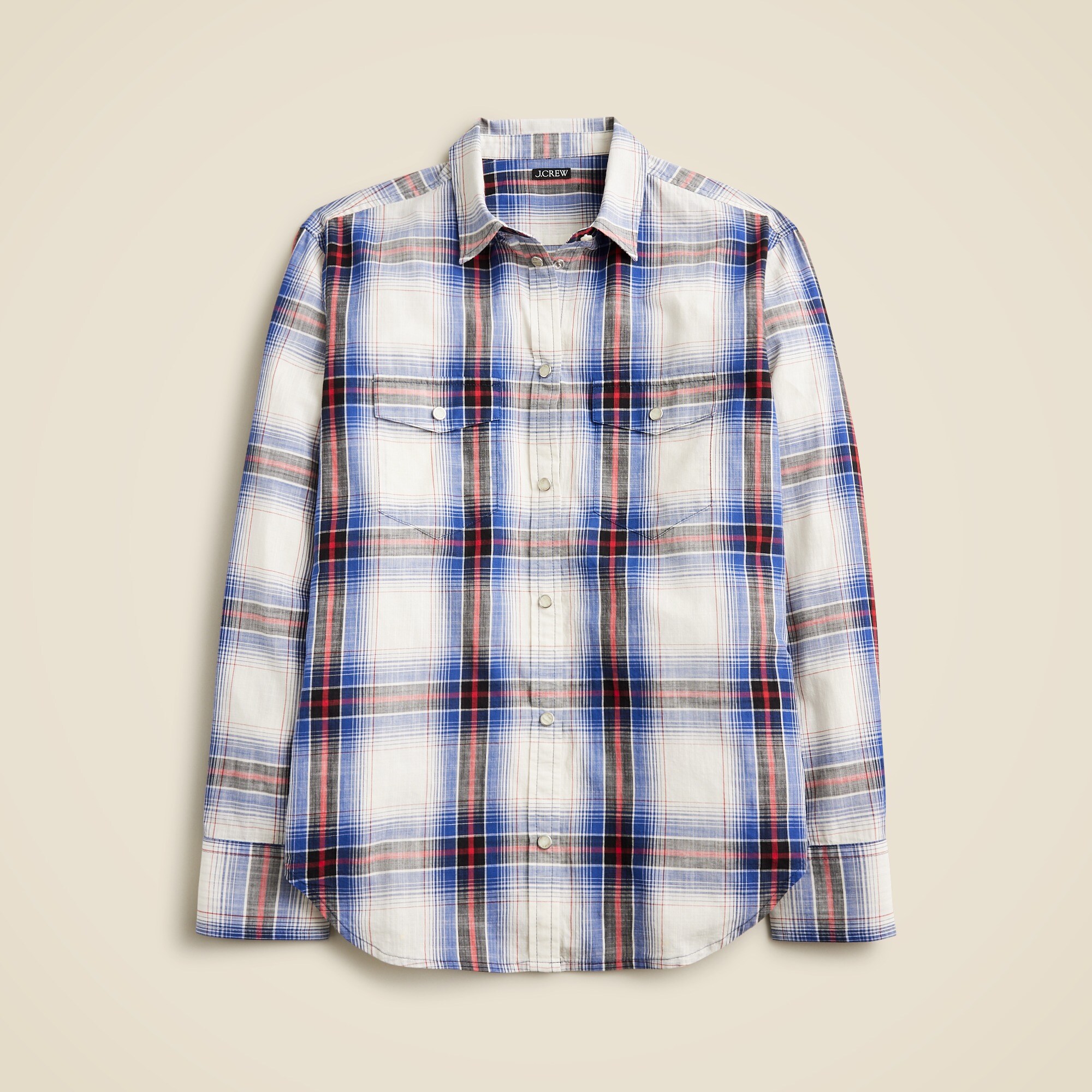 Western shirt in plaid cotton voile