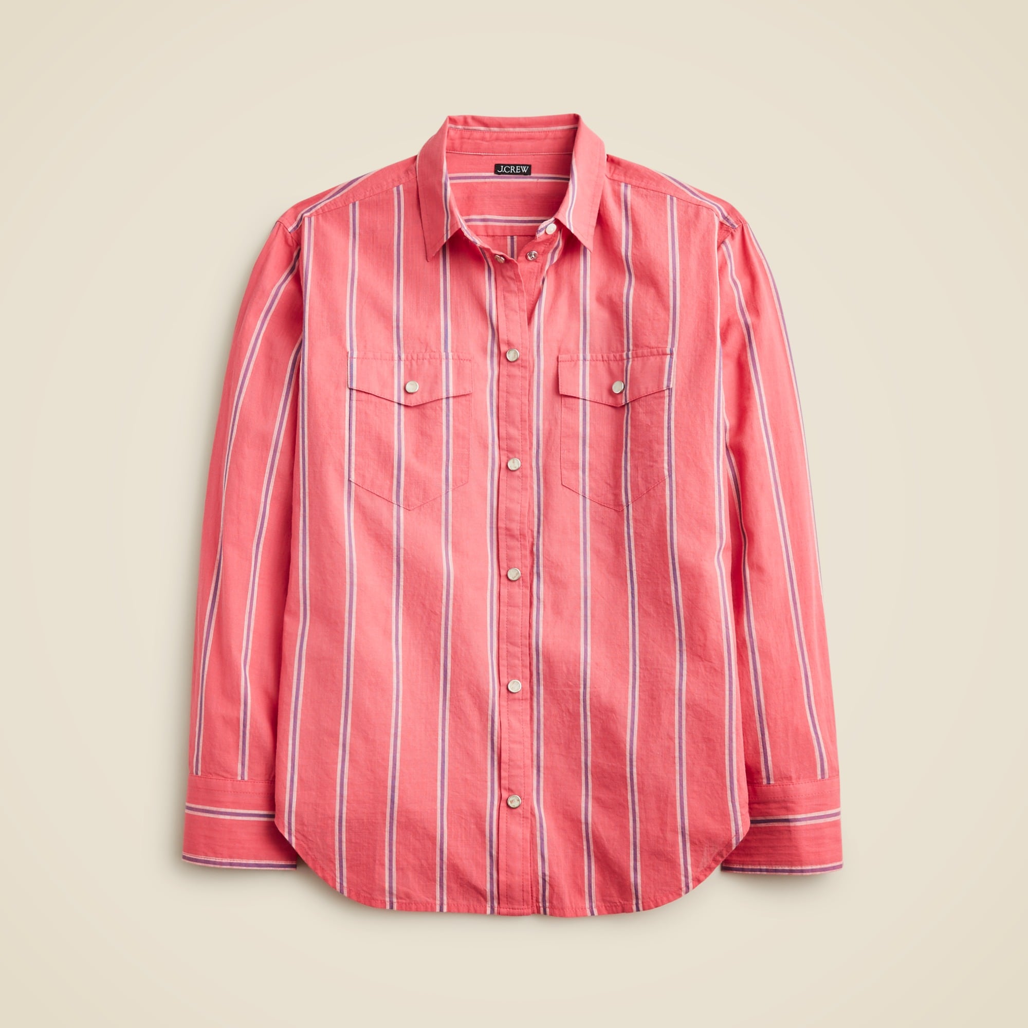 Western Shirt In Barfield Striped Cotton Voile For Women | J