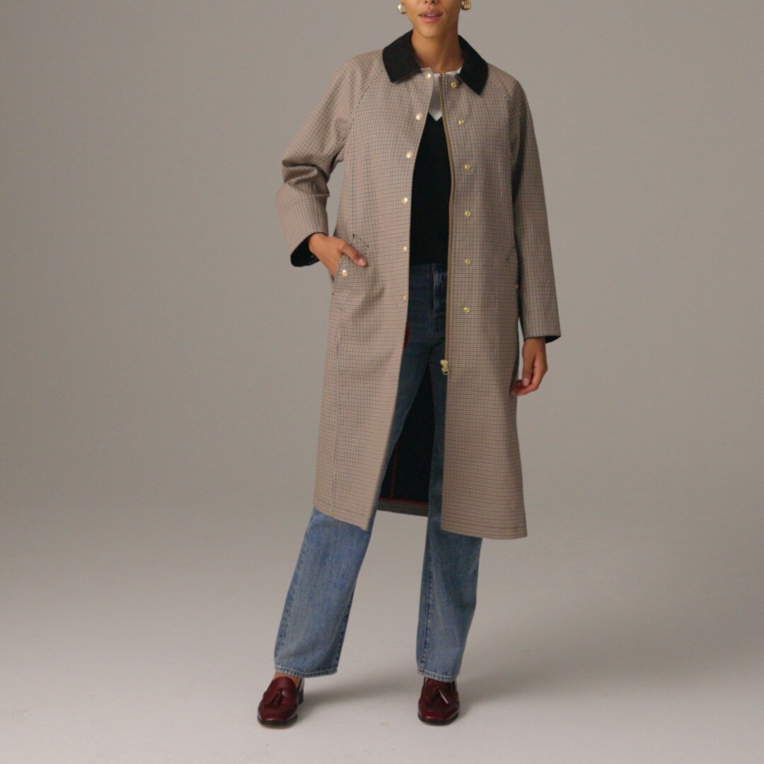 Women's Long Barn Jacket™ In Plaid For Women | J.Crew