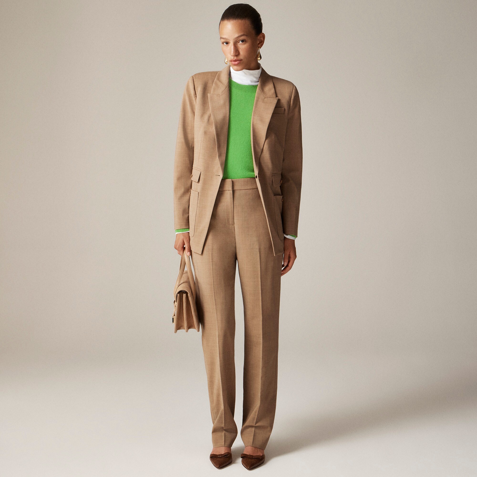 Full-length Kate pant in Italian bi-stretch wool blend