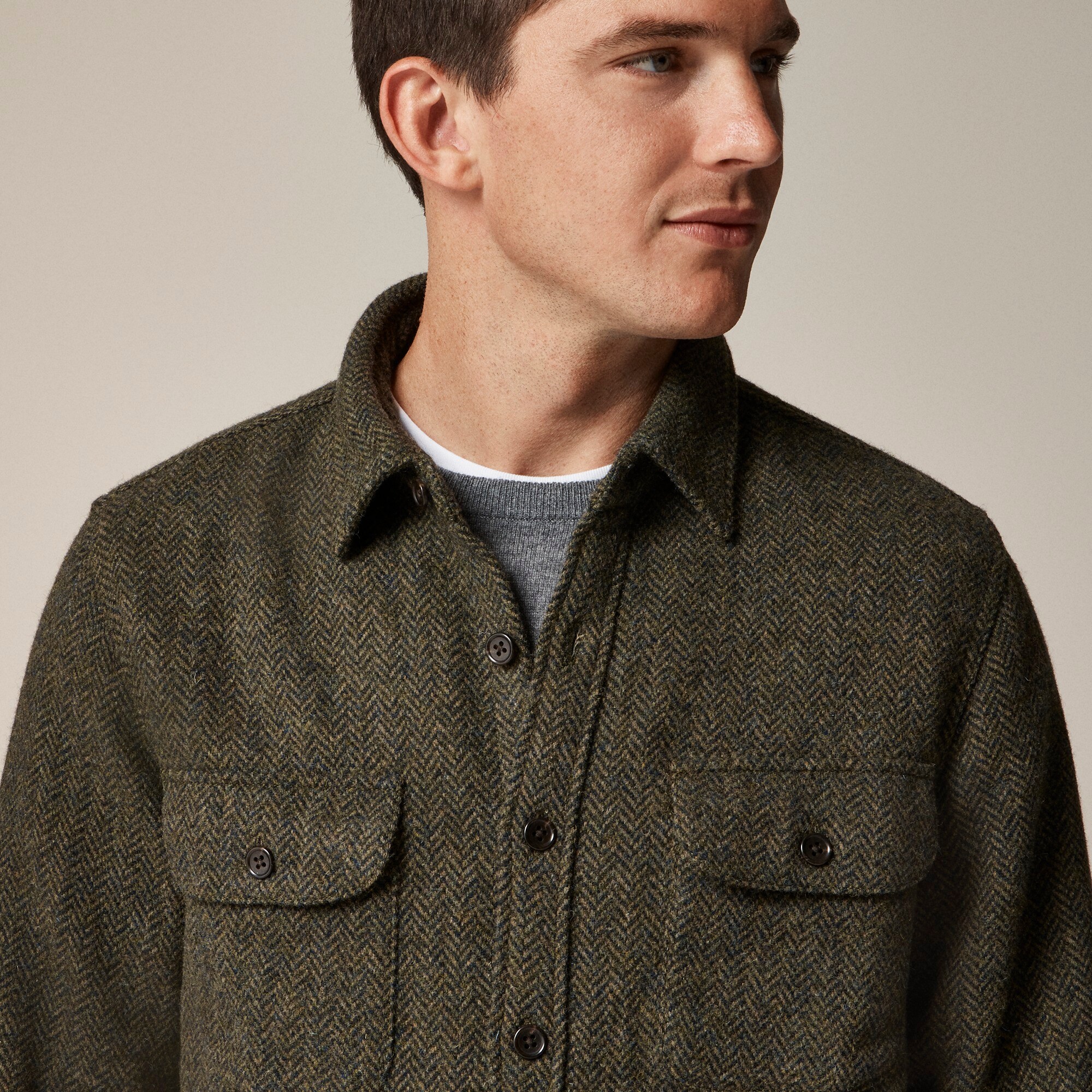 Brushed wool overshirt