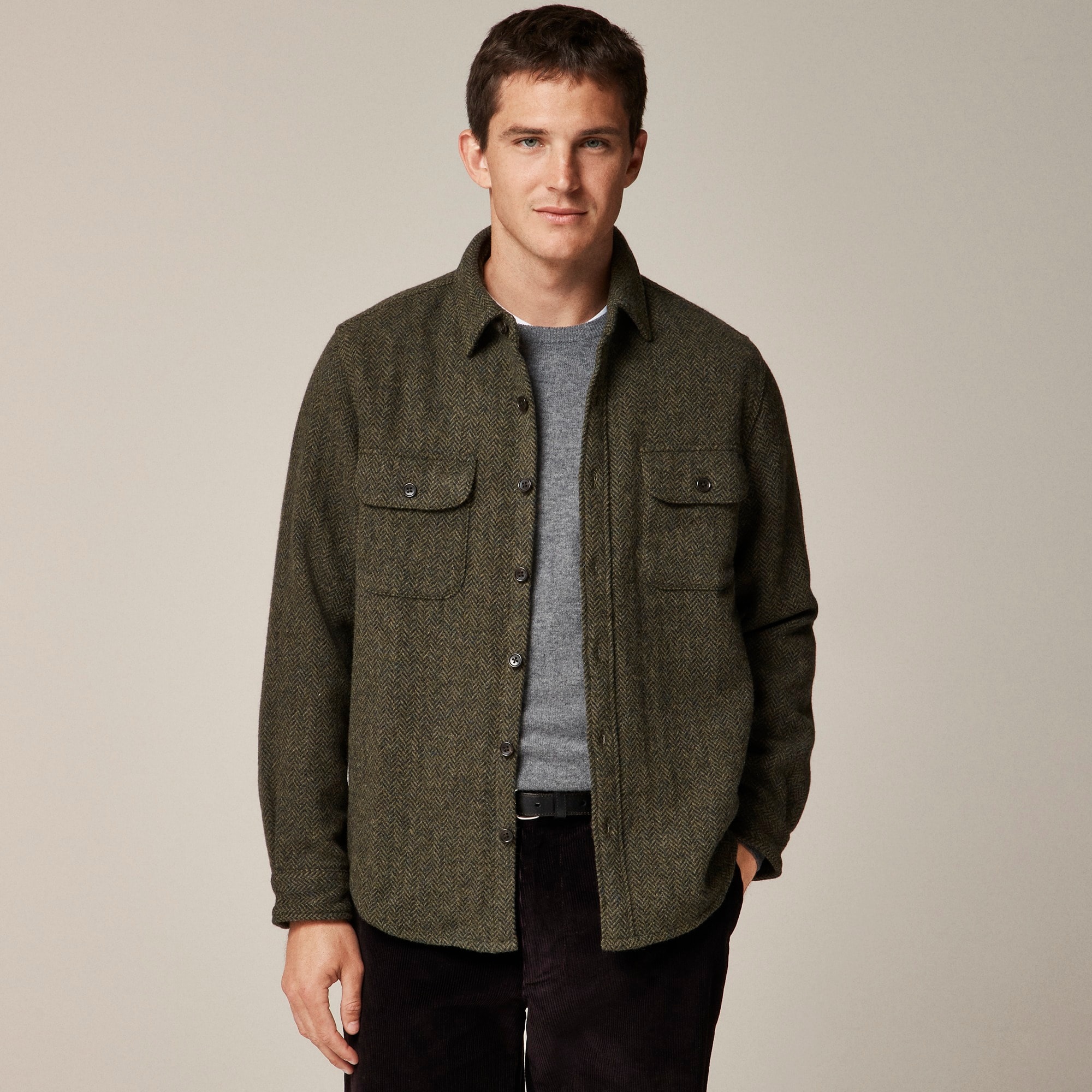 Brushed wool overshirt