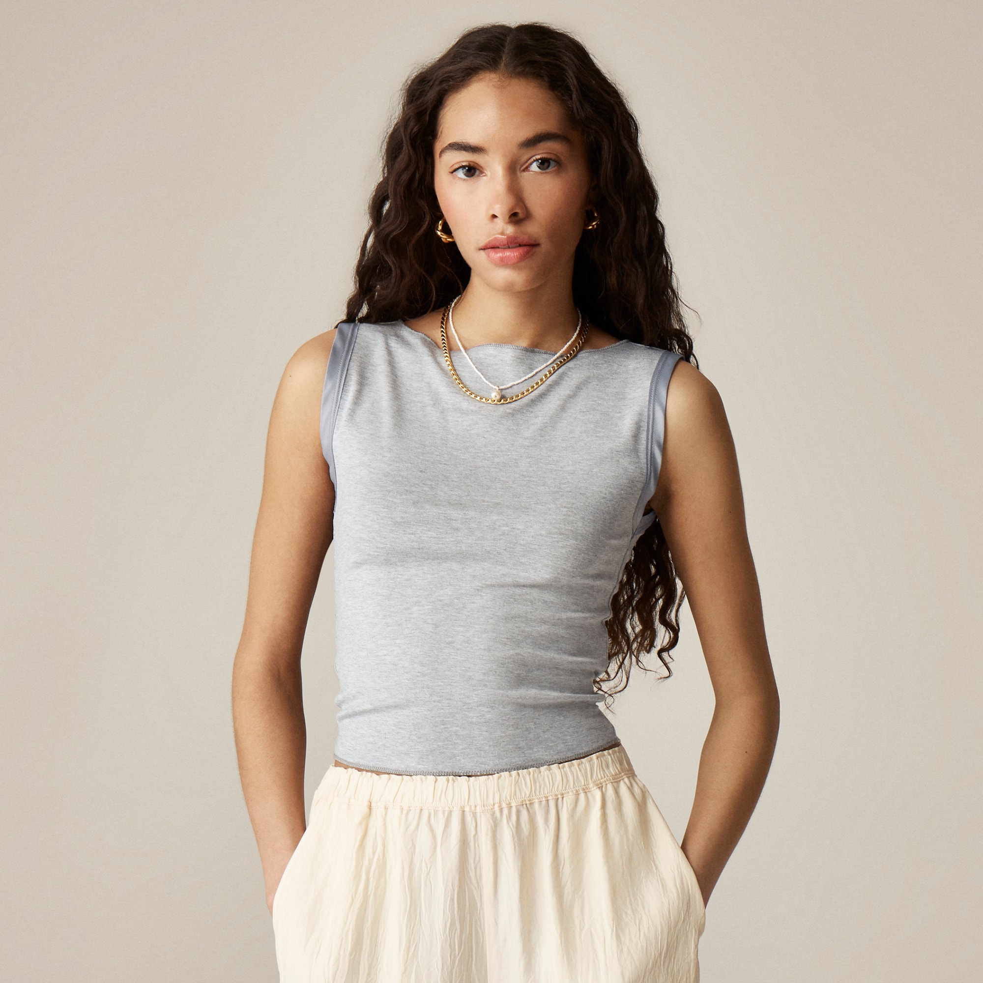 womens Refined rib shell tank