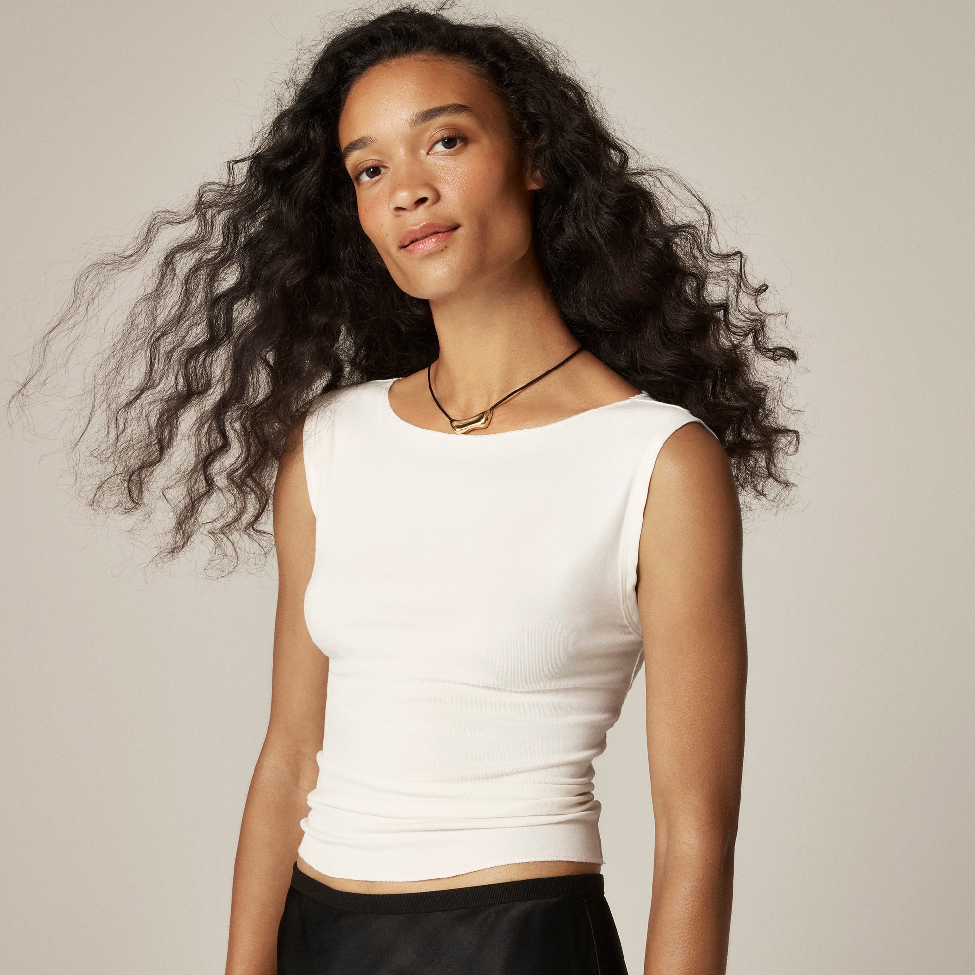 Refined rib shell tank top