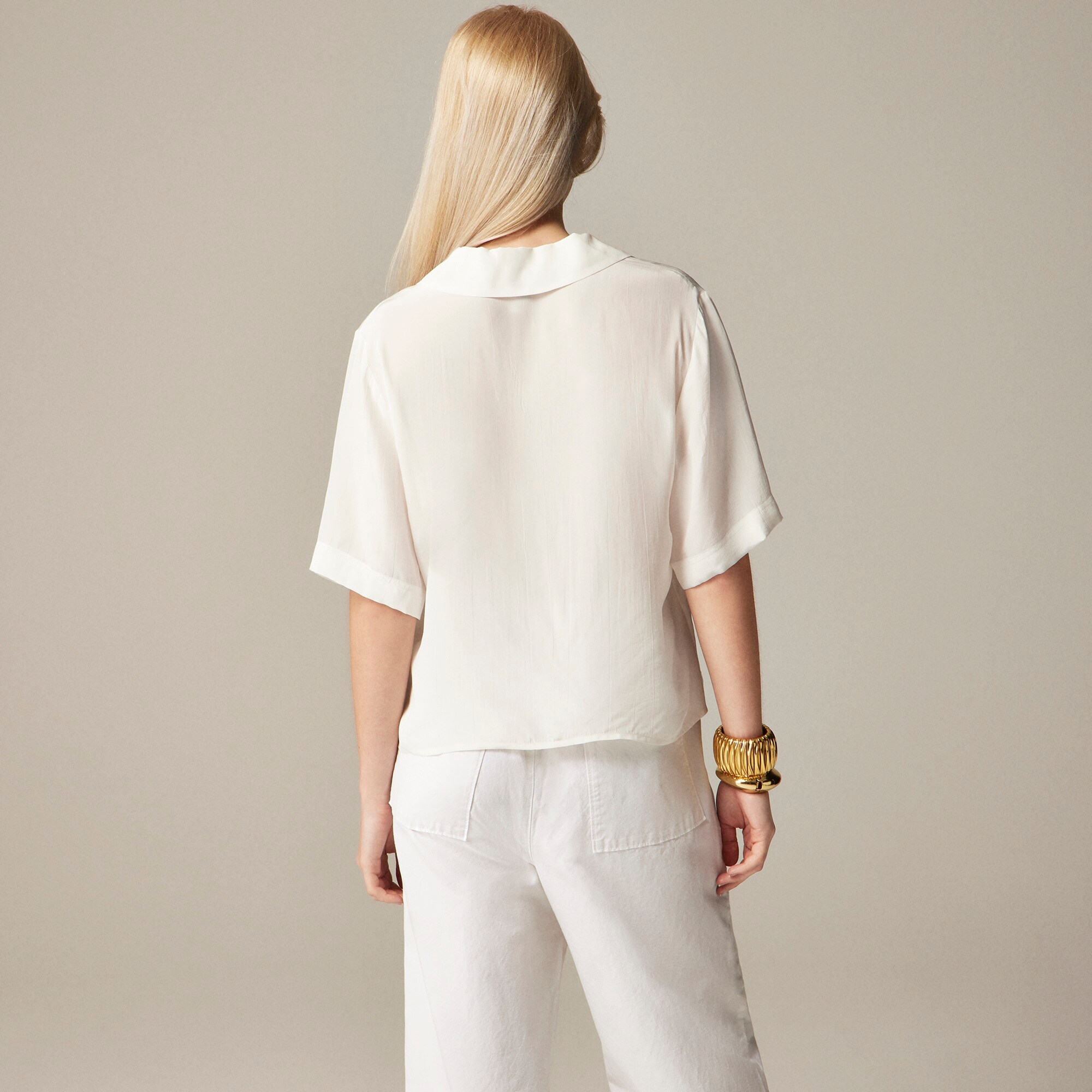 Bungalow popover top in crepe de chine