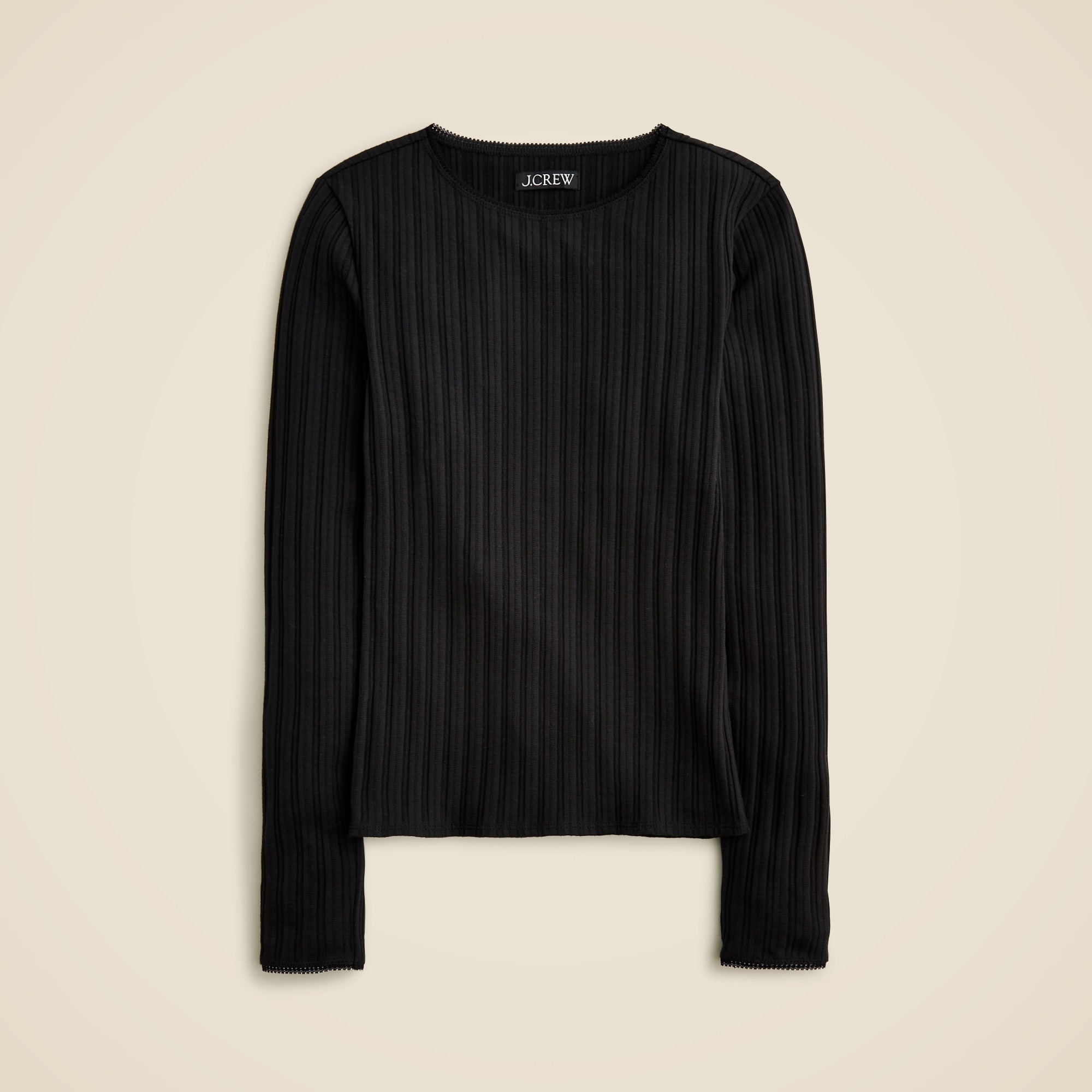  Pointelle long-sleeve T-shirt