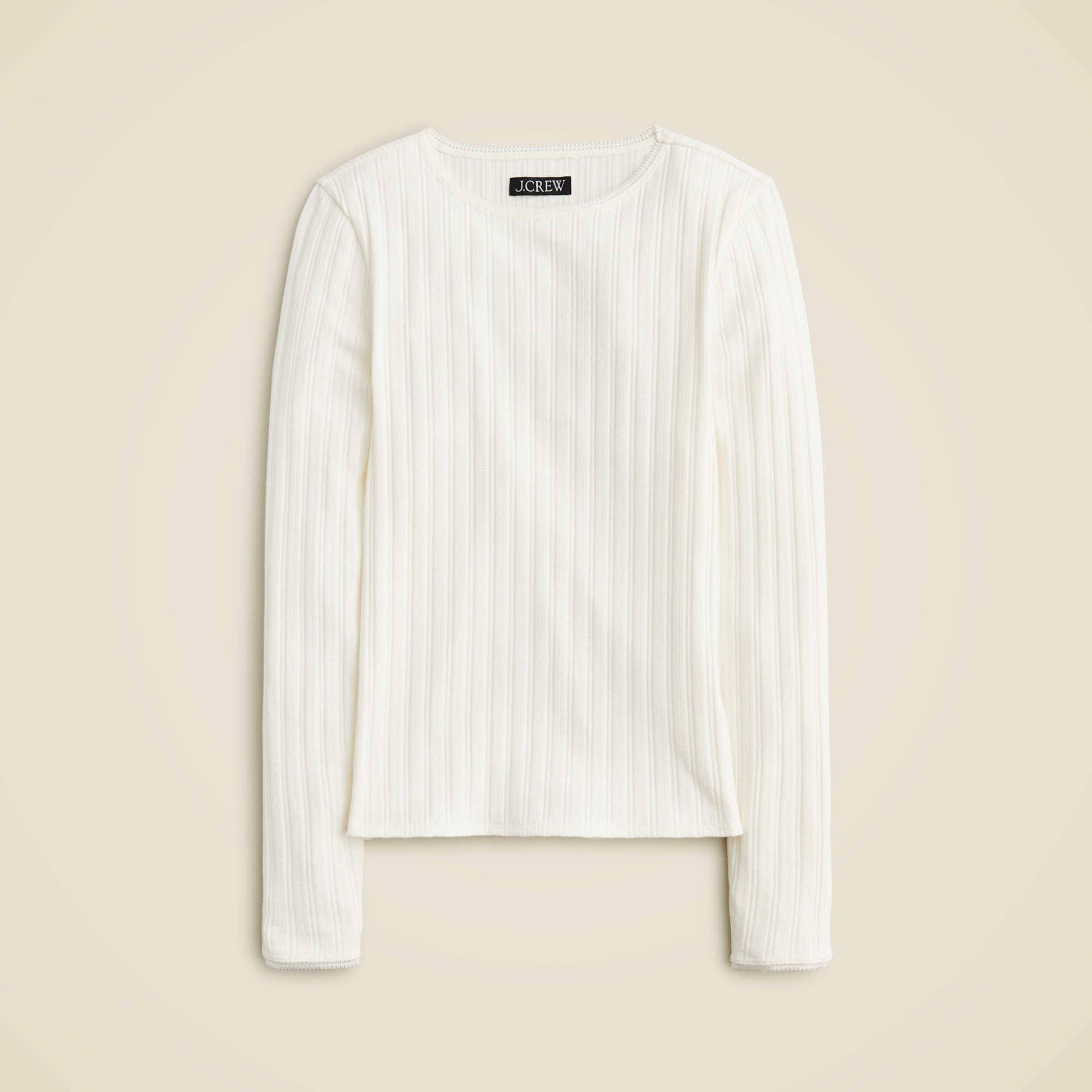 Pointelle long-sleeve T-shirt