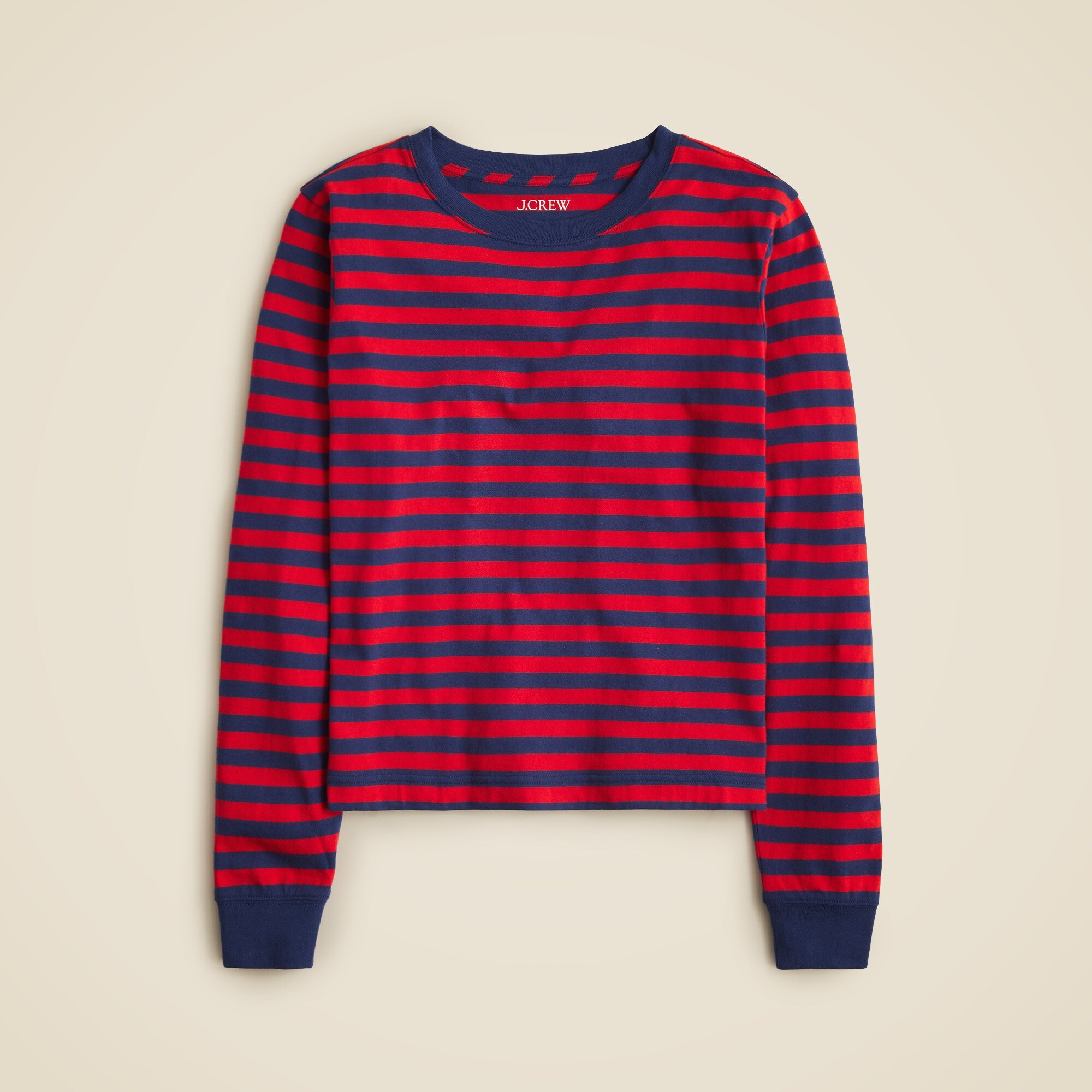 J.Crew: Vintage Jersey Long-sleeve T-shirt In Stripe For Women