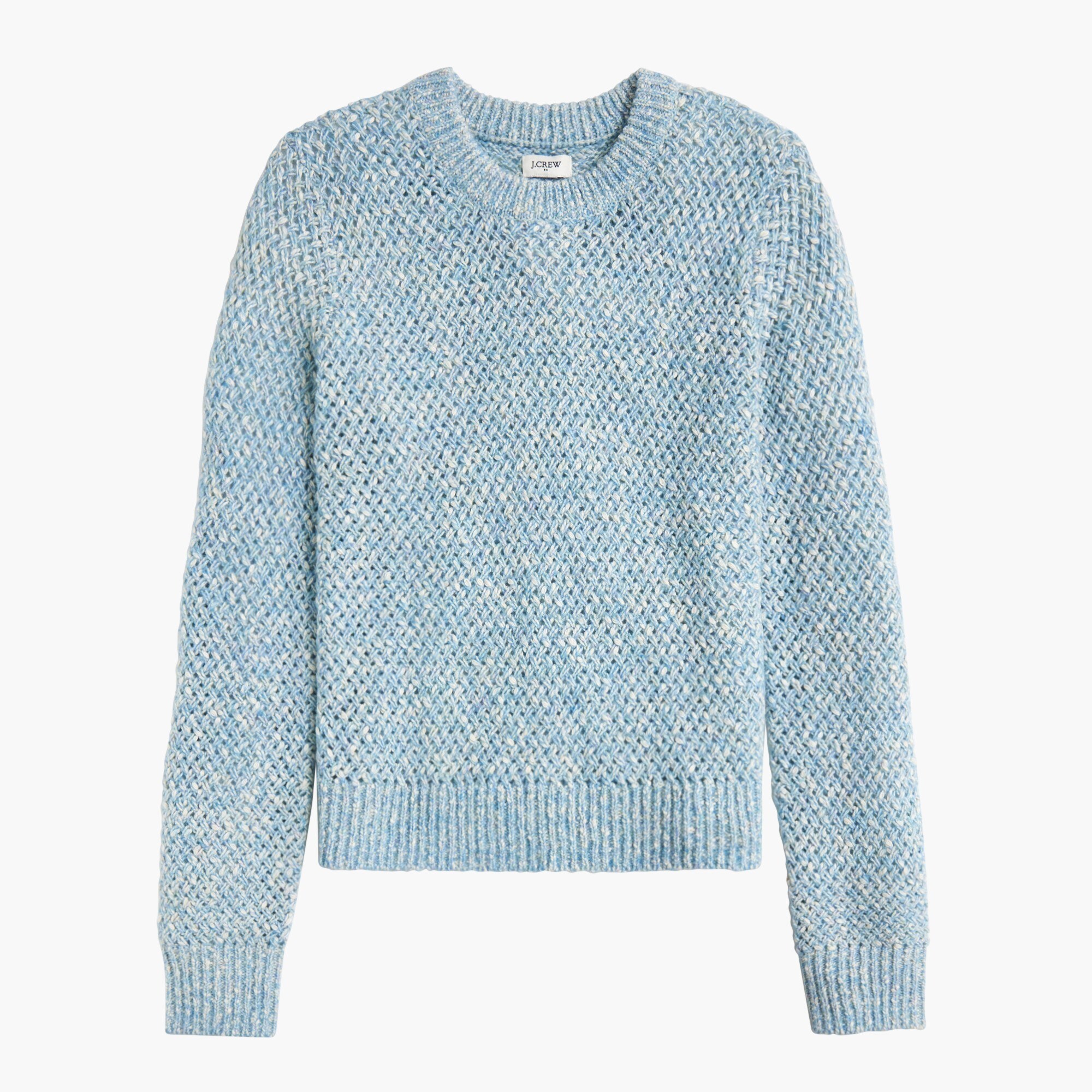Honeycomb-stitch crewneck sweater