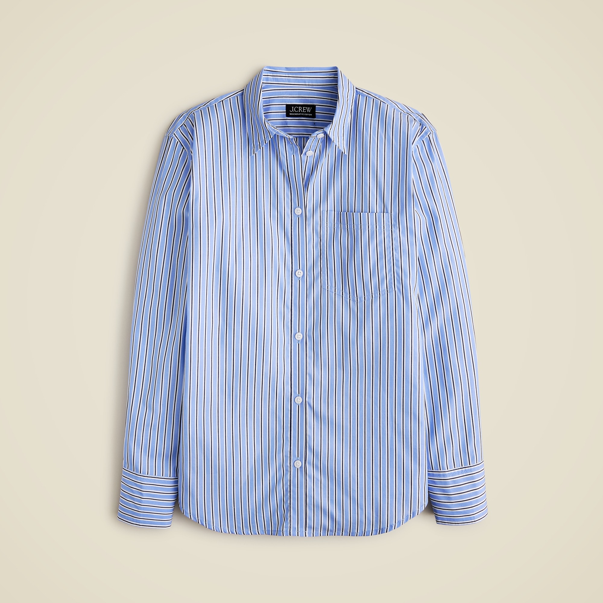 J.Crew: Garçon Shirt In Striped Cotton Poplin For Women