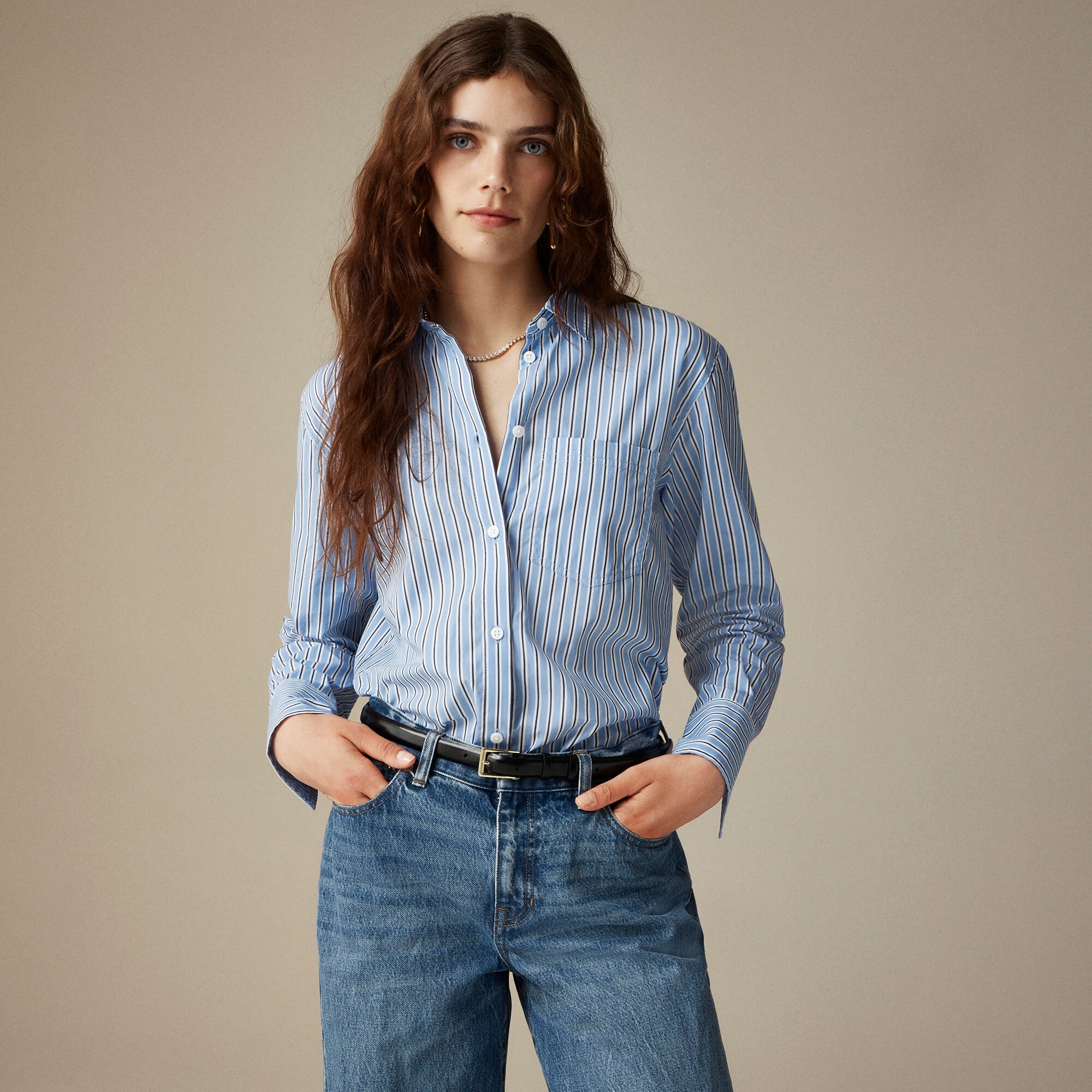 Grace Stripe Silk Shirt