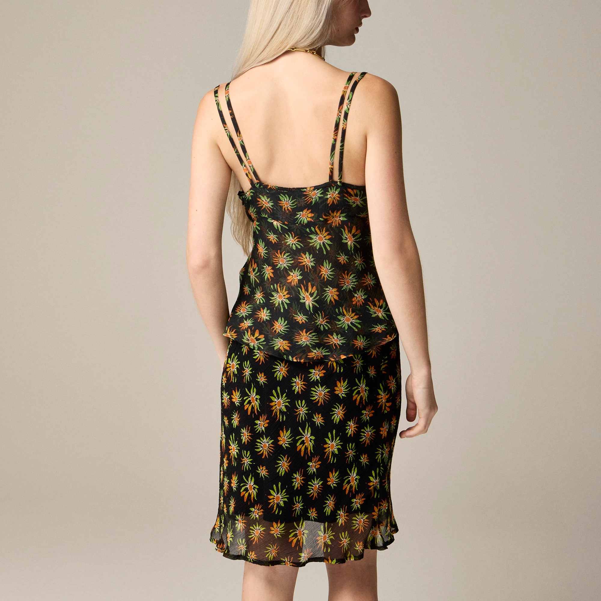 Crinkle chiffon camisole top in sunburst floral - image 4