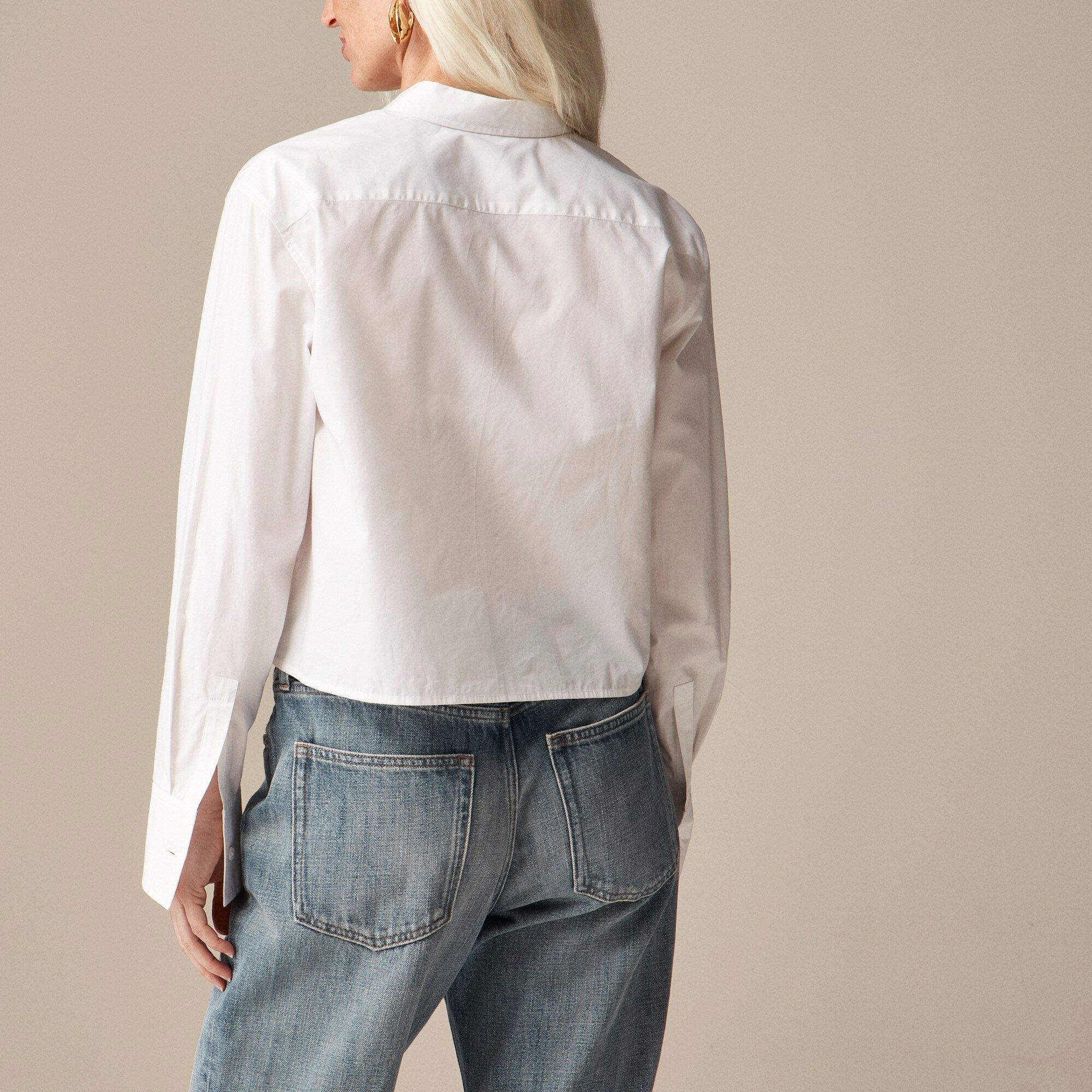 Cropped button-up shirt