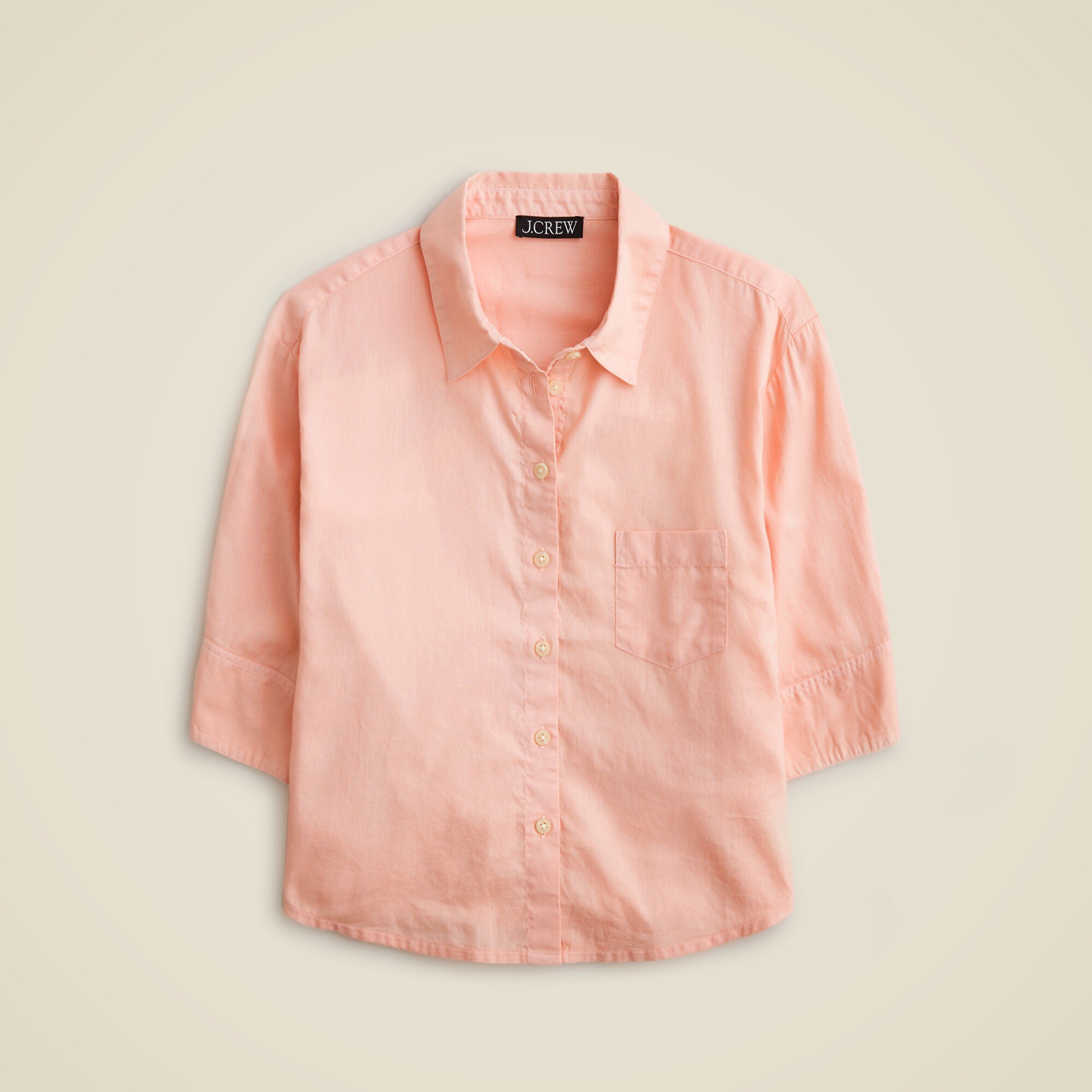 Herringbone twill button-up shirt