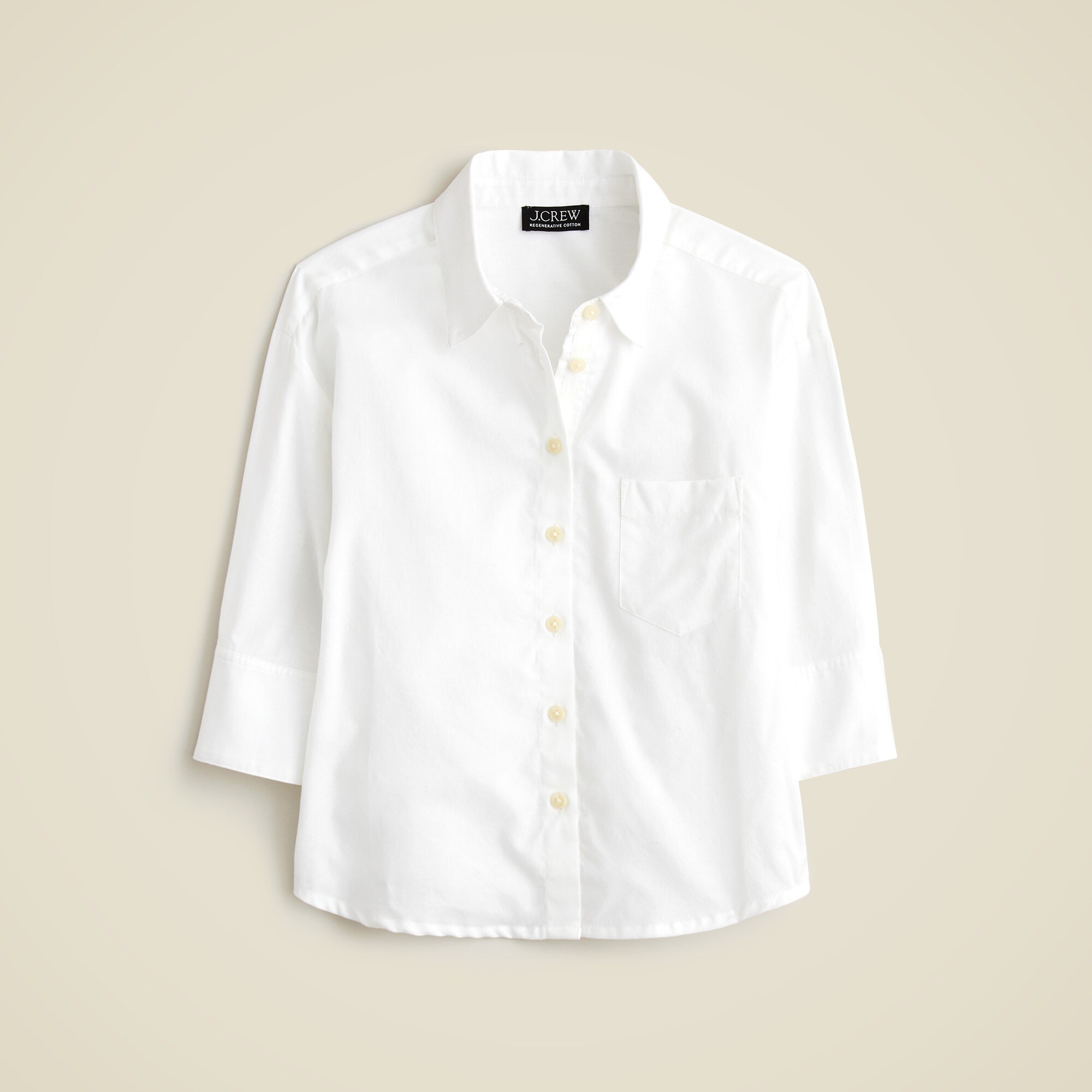 Herringbone twill button-up shirt