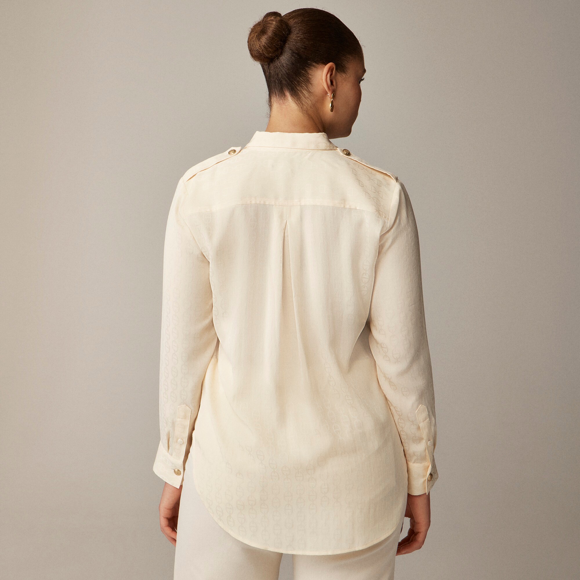 Drapey jacquard-print shirt