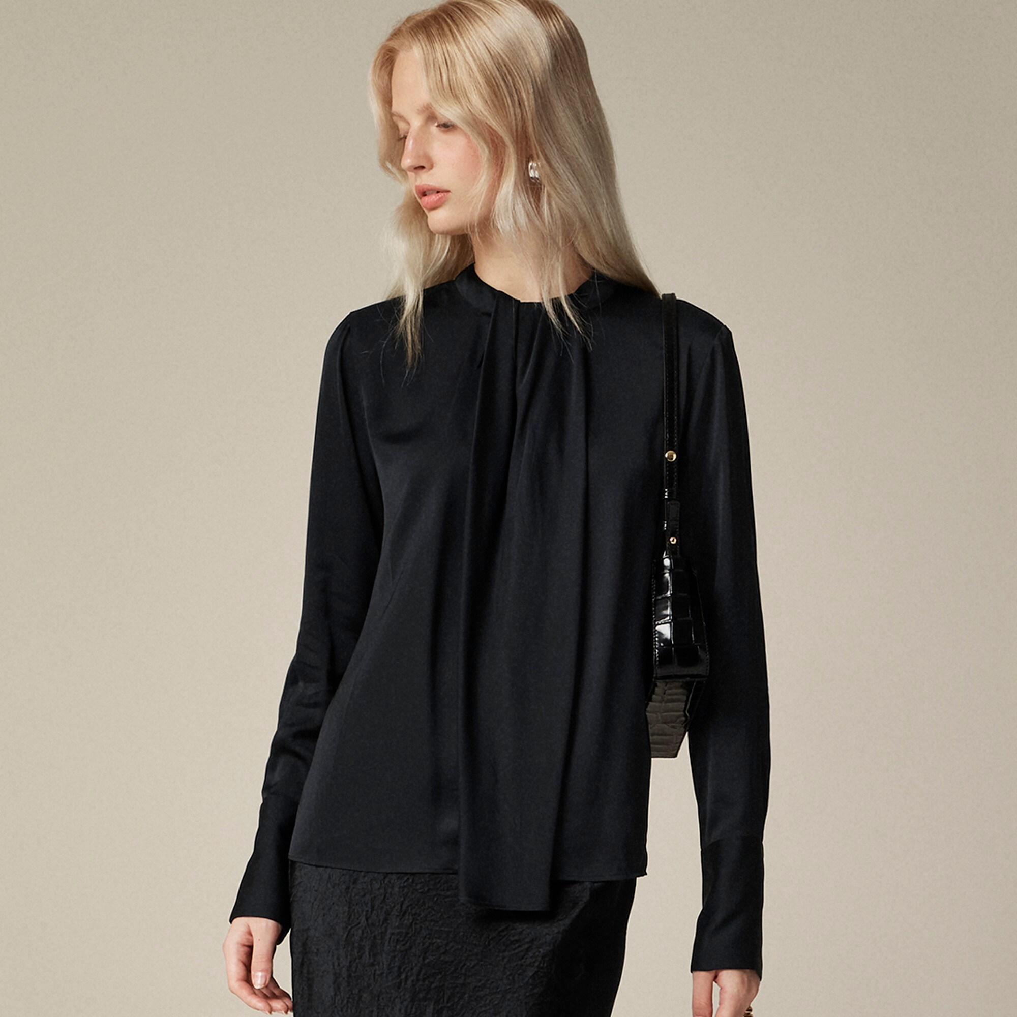 womens Satin drape top