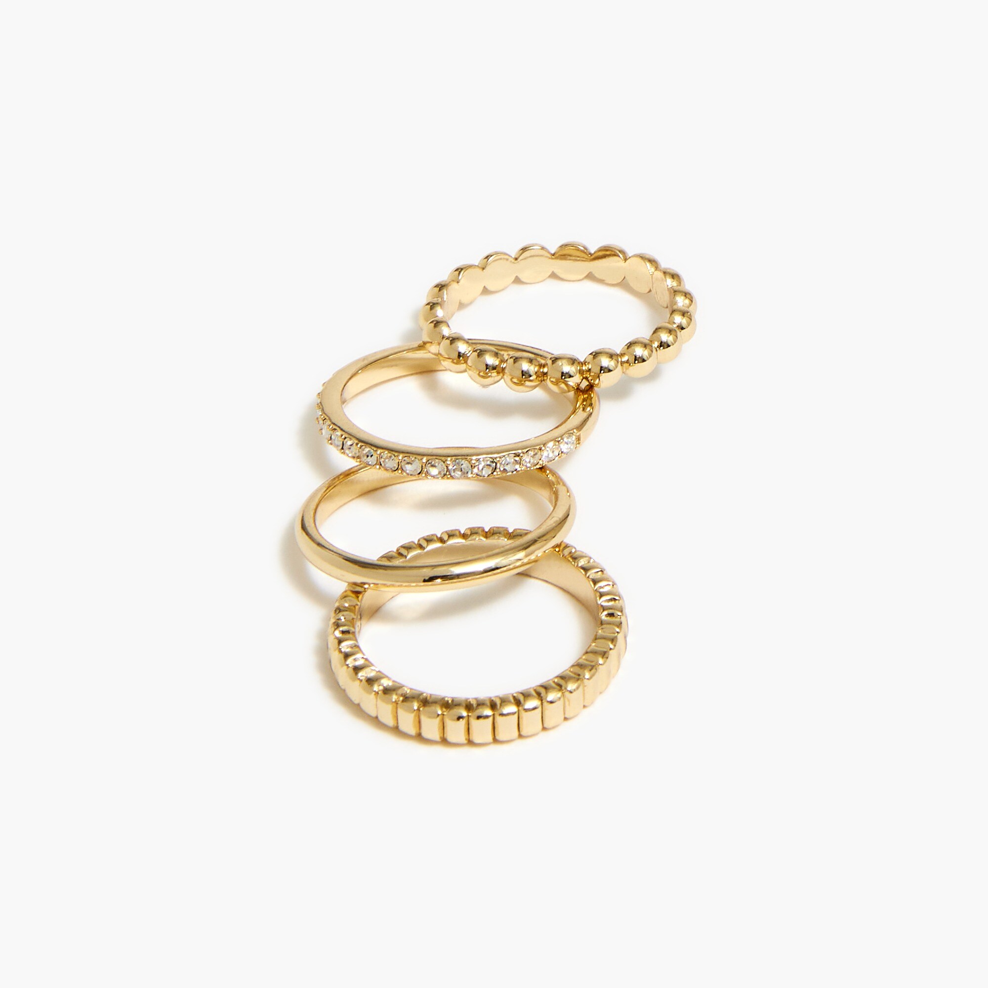 Crystal pavé rings pack