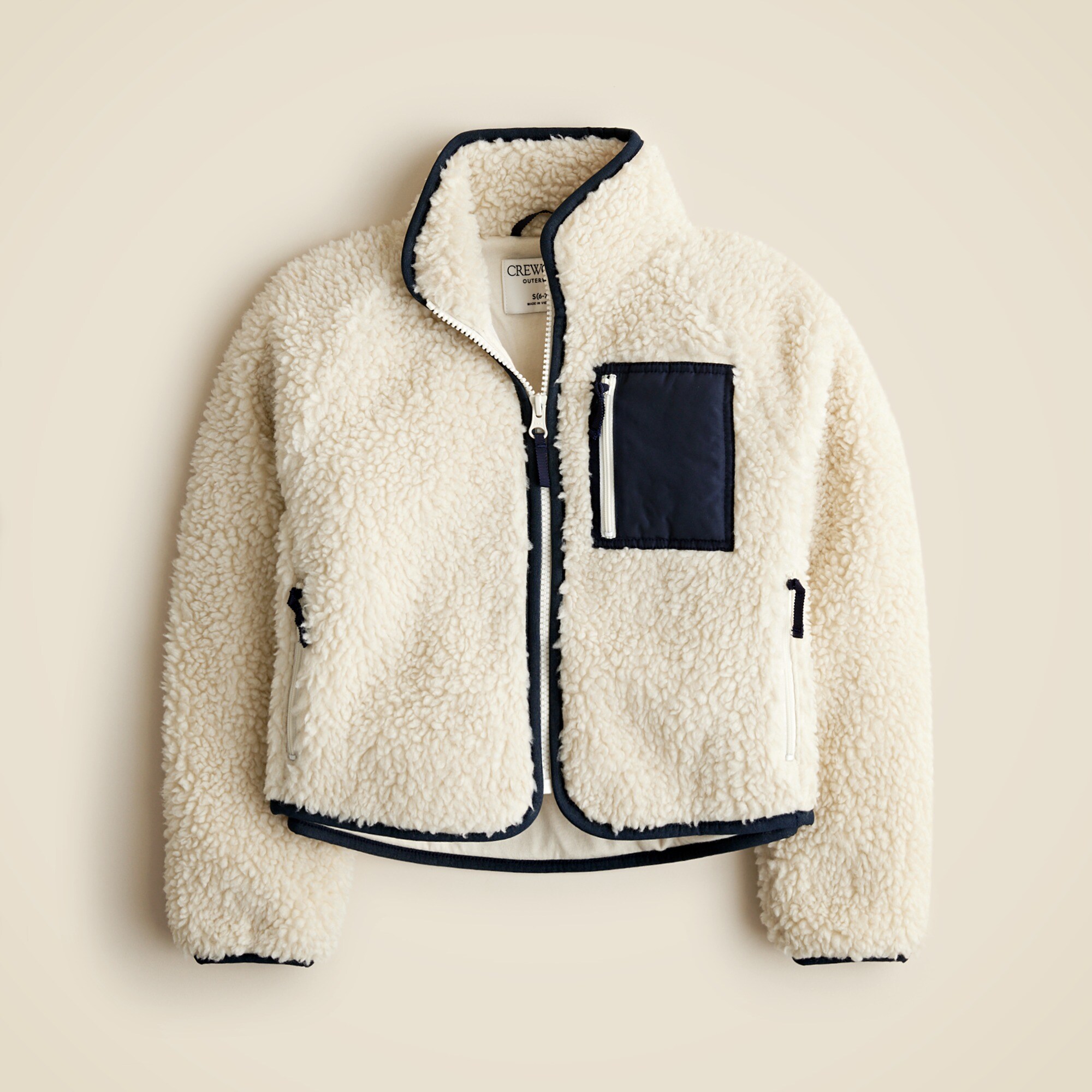 Girls' sherpa zip-up jacket
