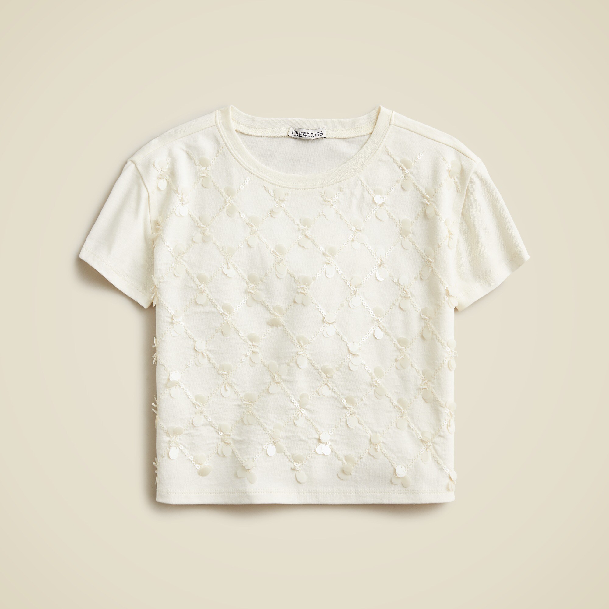 Girls' Short-sleeve Lattice-sequin T-shirt For Girls | J.Crew