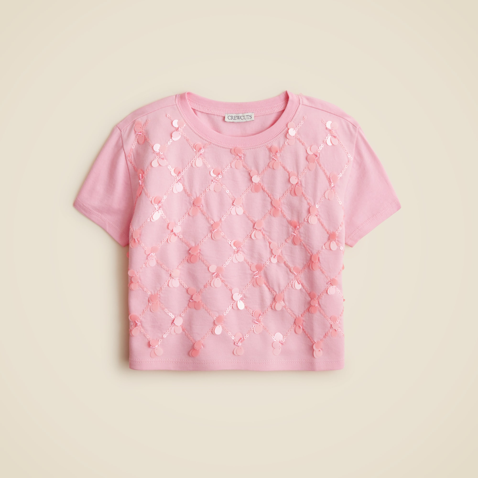 Girls' Short-sleeve Lattice-sequin T-shirt For Girls | J.Crew