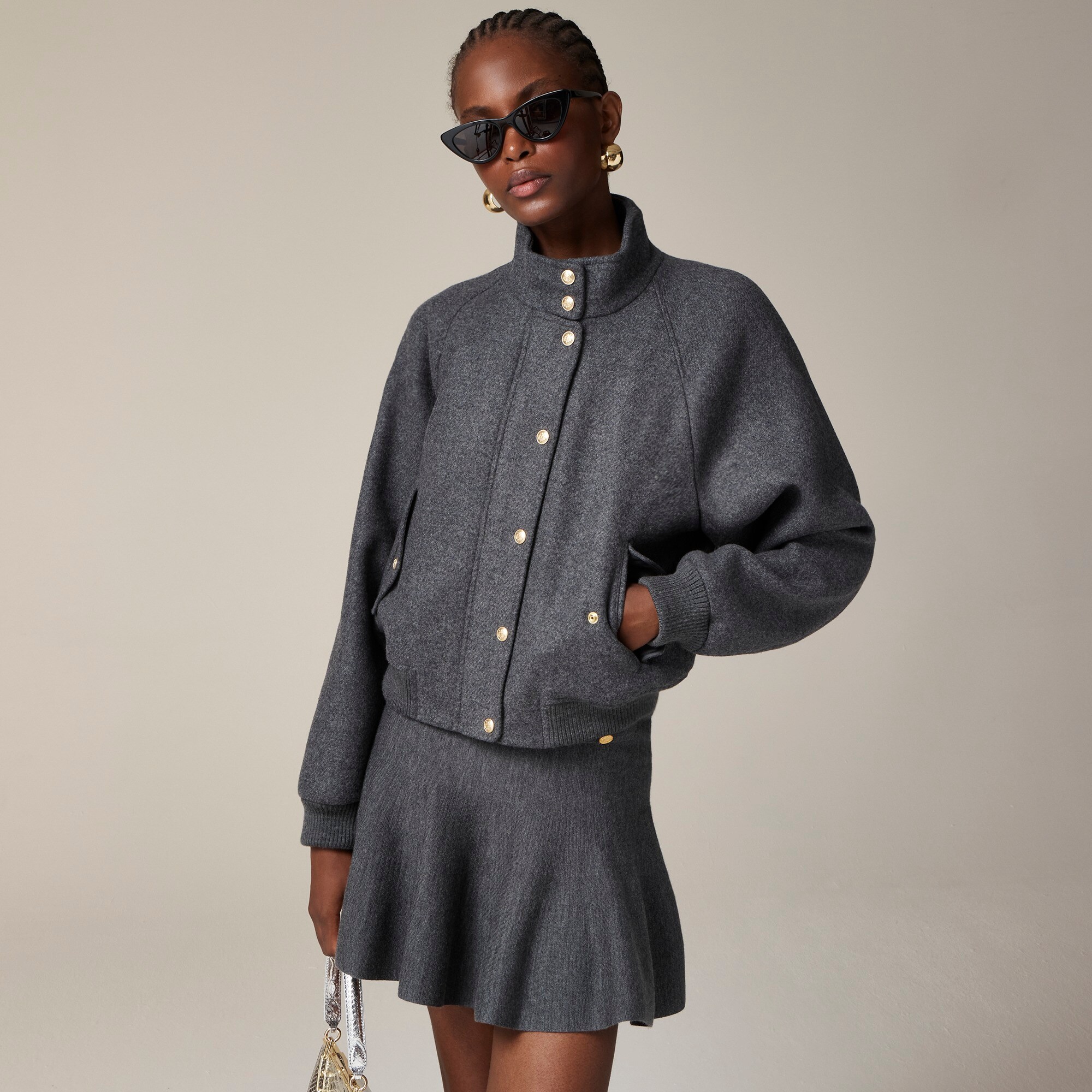 J.Crew: Flight Jacket In Italian Wool Blend For Women