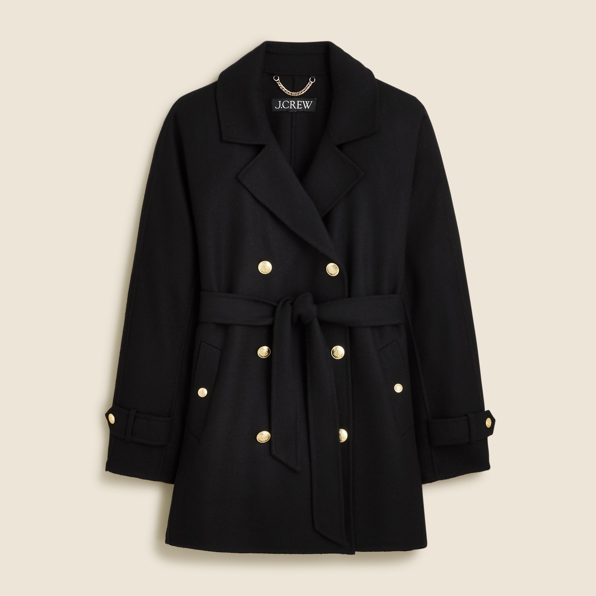Trench coat in double-faced wool