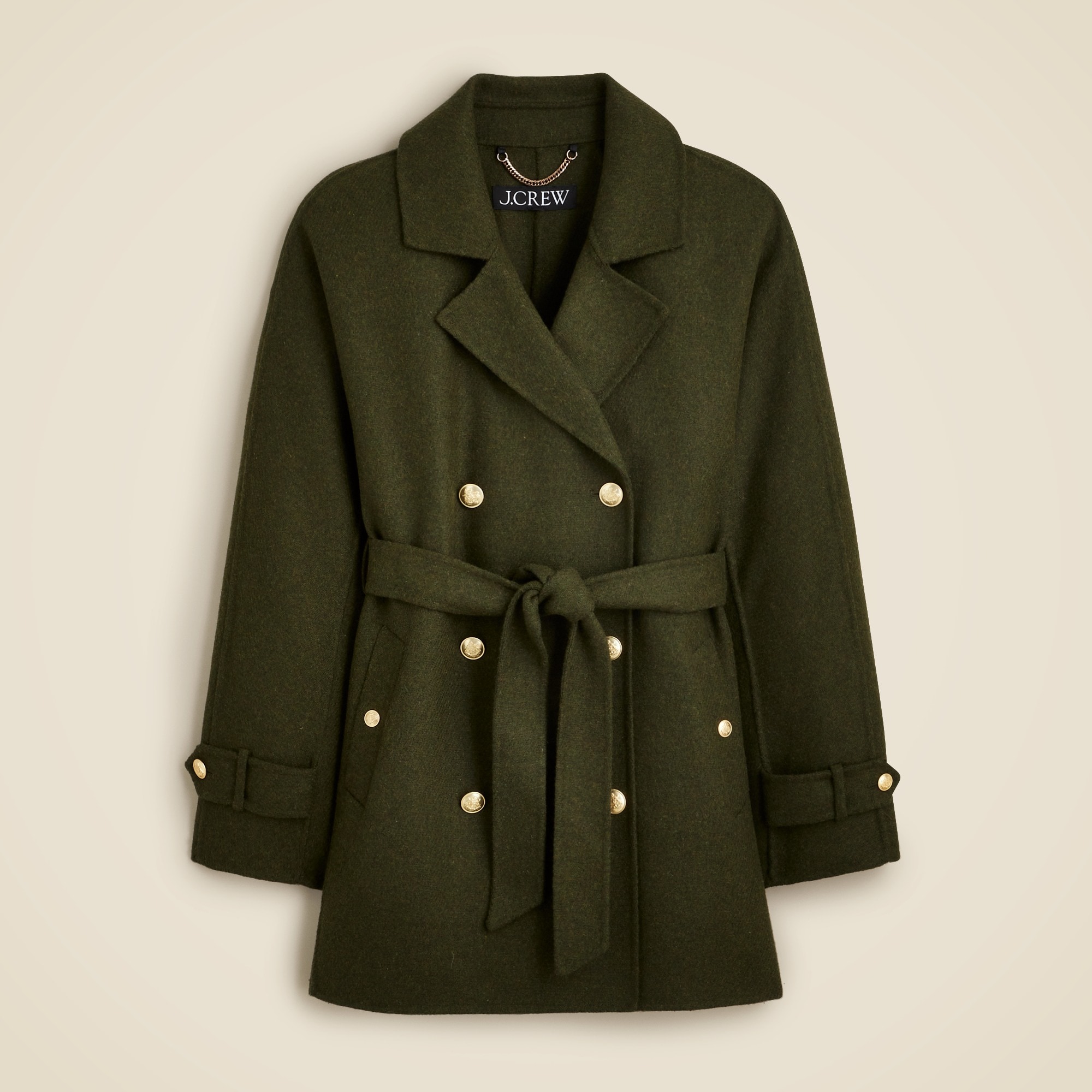 Trench coat in double-faced wool