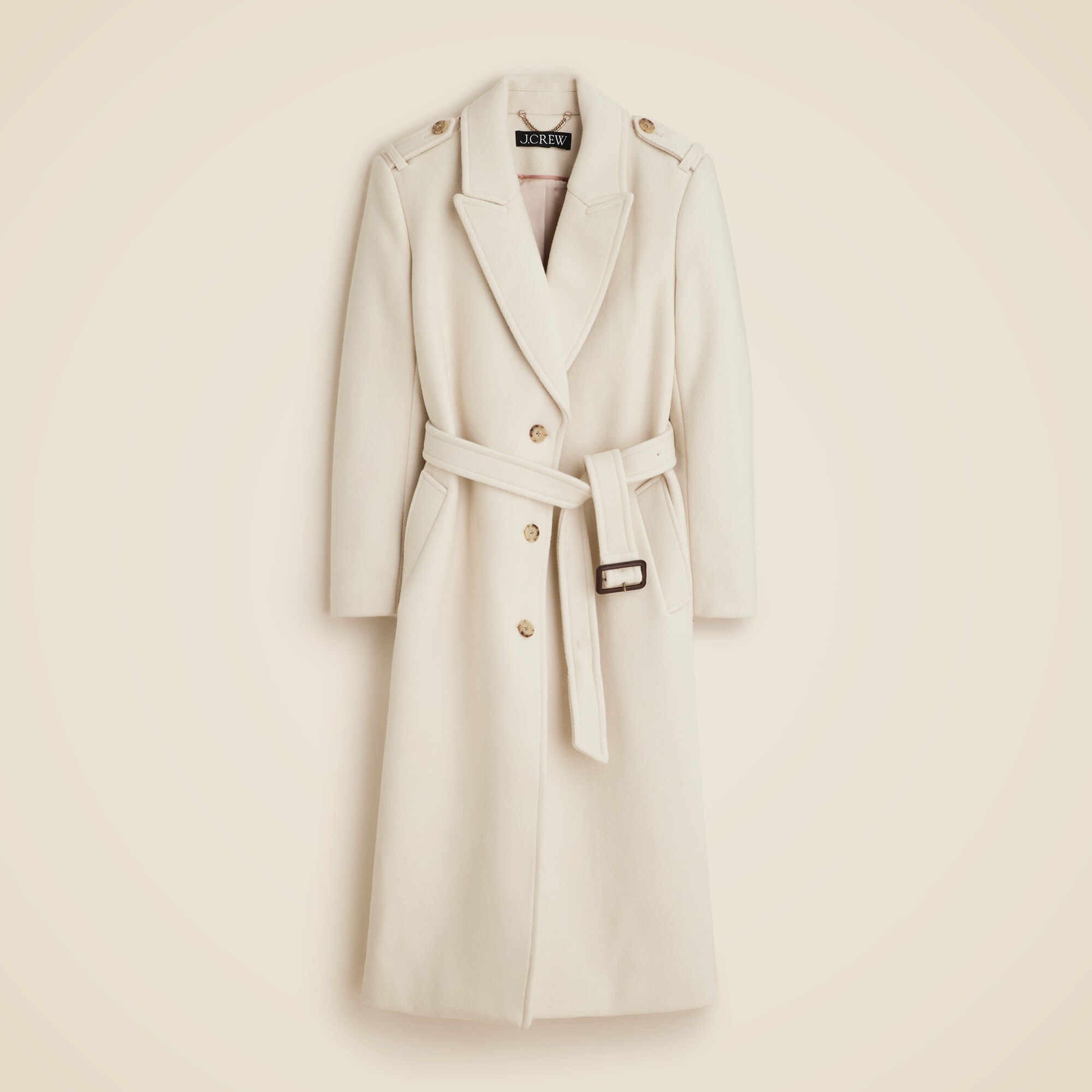 Wrap trench coat in Italian double faced wool blend