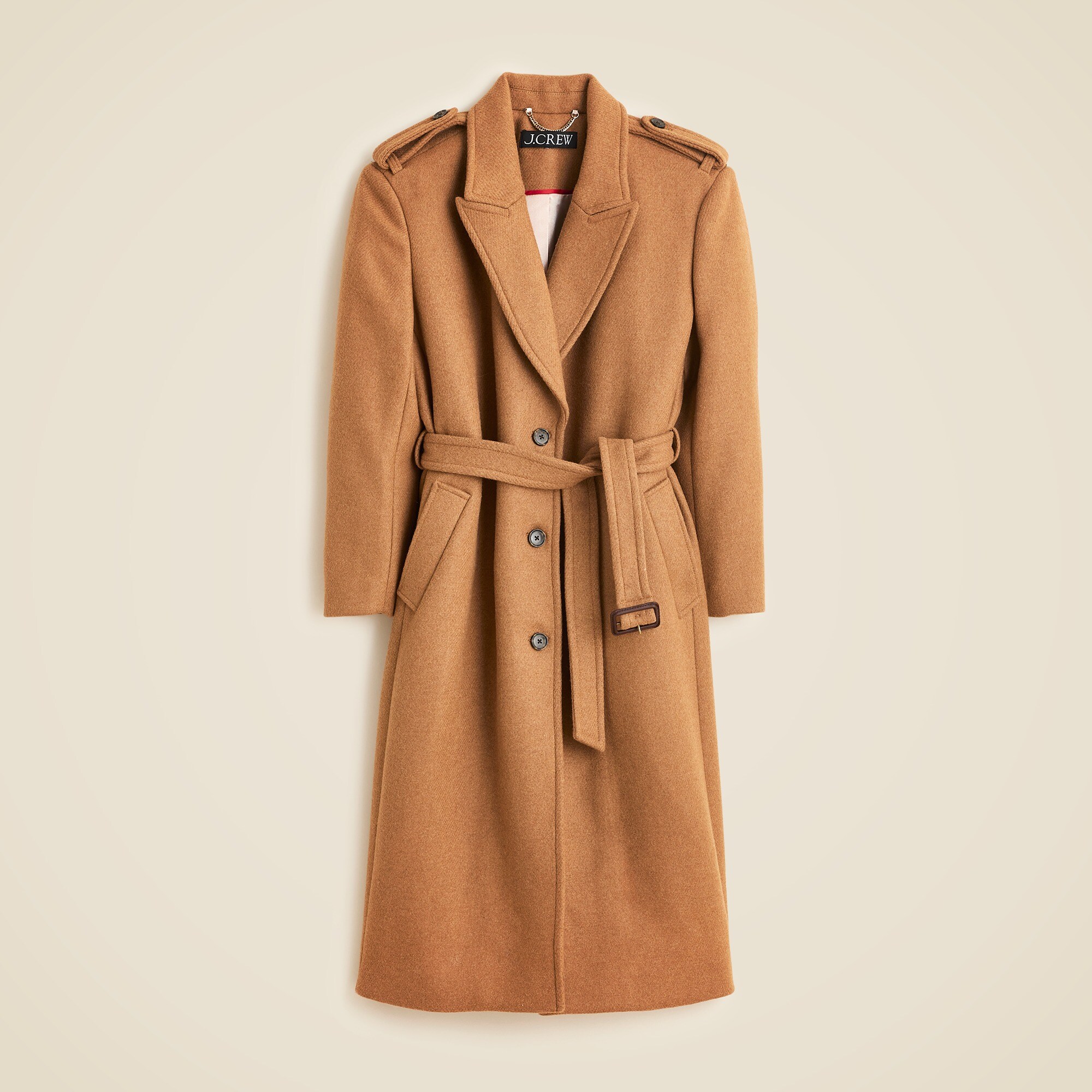 Wrap trench coat in Italian double-faced wool blend